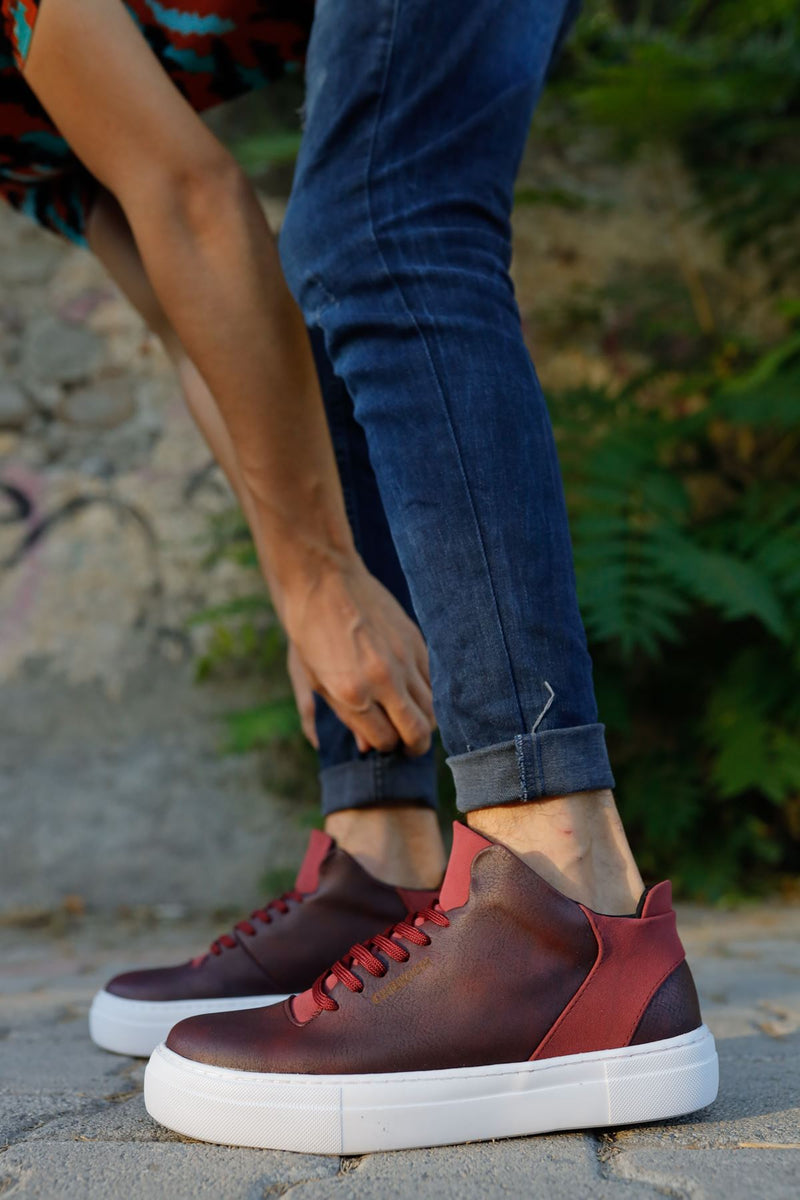 CH004 CBT Hide Men's Shoes CLARET RED - STREETMODE ™