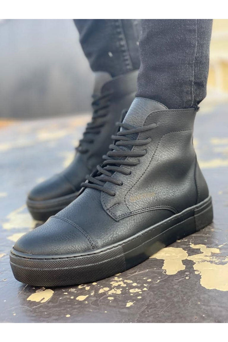 CH029 CST Vulcanized Lace Up Men's Boots BLACK - STREETMODE ™