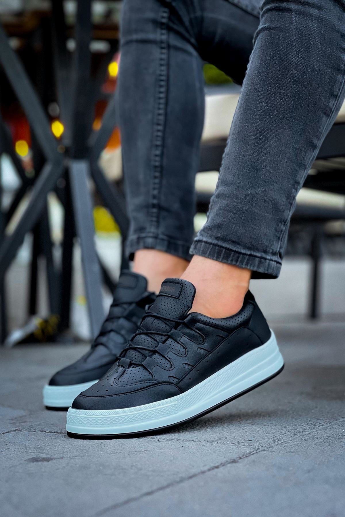 CH040 Men's Unisex Orthopedics Black-White Sole Casual Sneaker Sports Shoes - STREETMODE ™