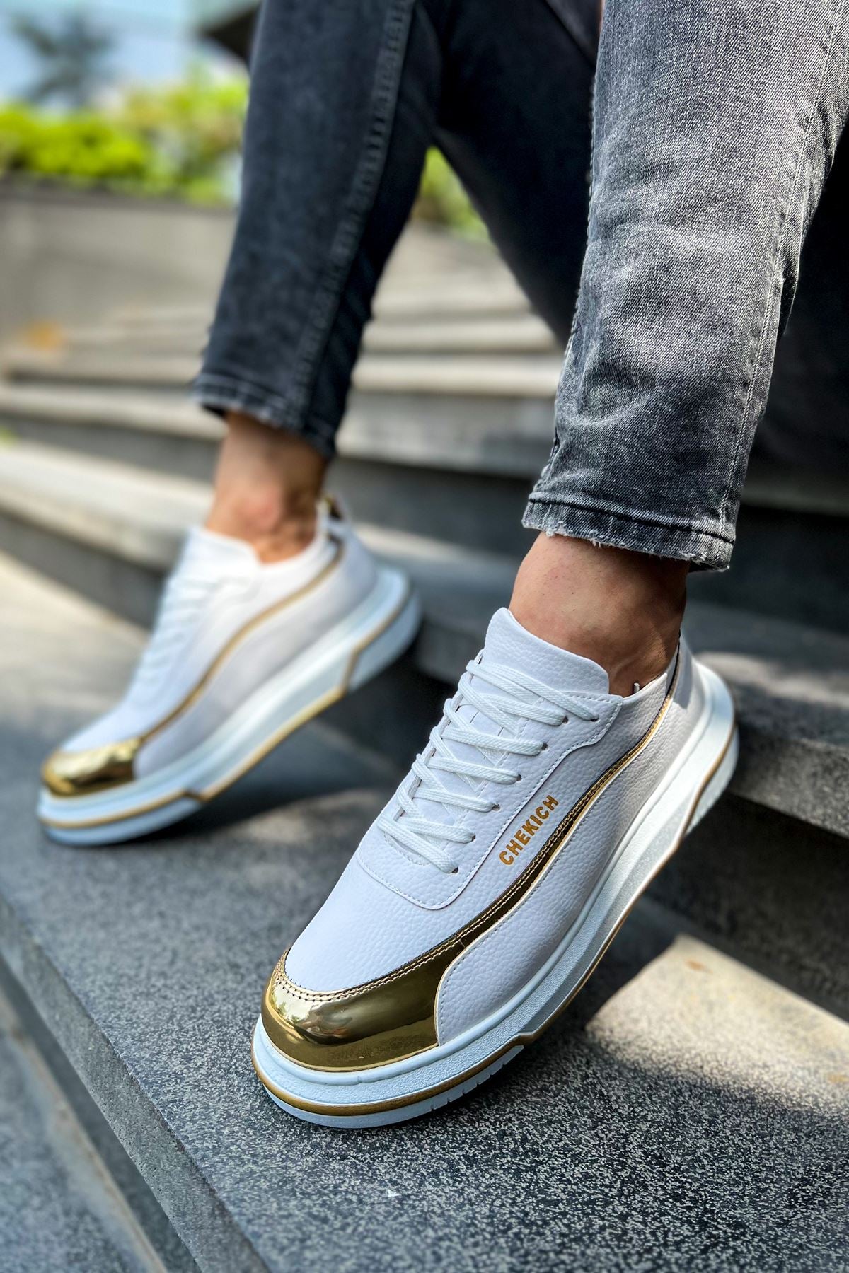 CH041 CBT Renaissance Men's Shoes WHITE/GOLD - STREETMODE ™
