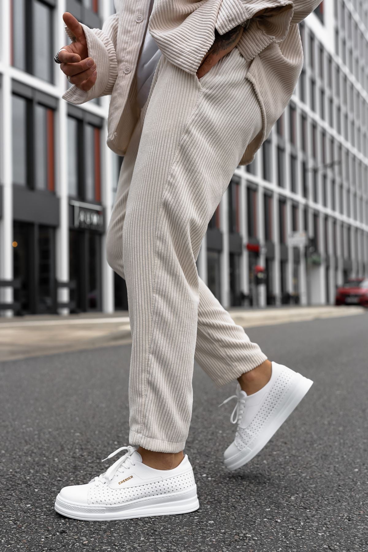 CH043 Men's Unisex Full White Casual Shoes - STREETMODE ™