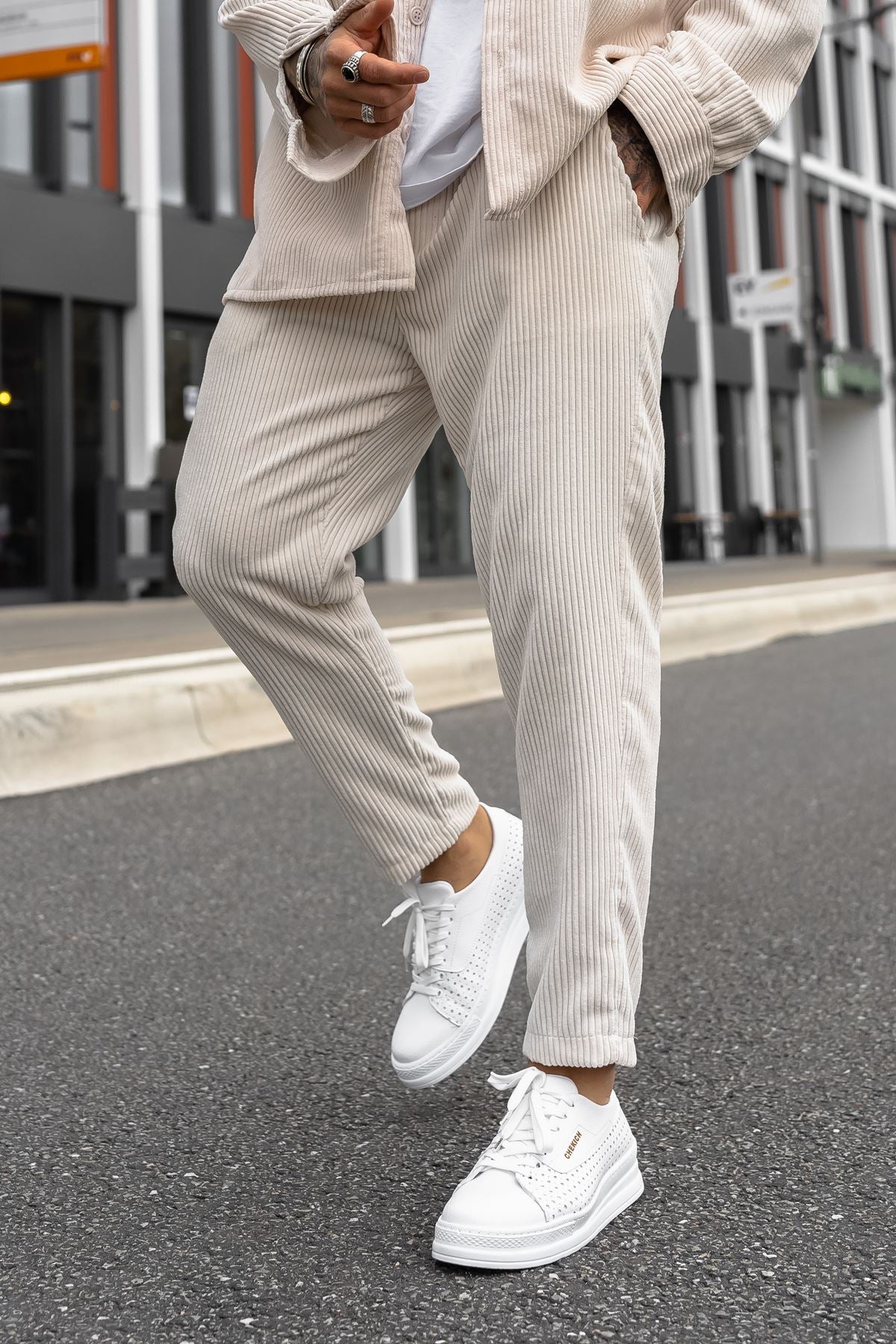 CH043 Men's Unisex Full White Casual Shoes - STREETMODE ™