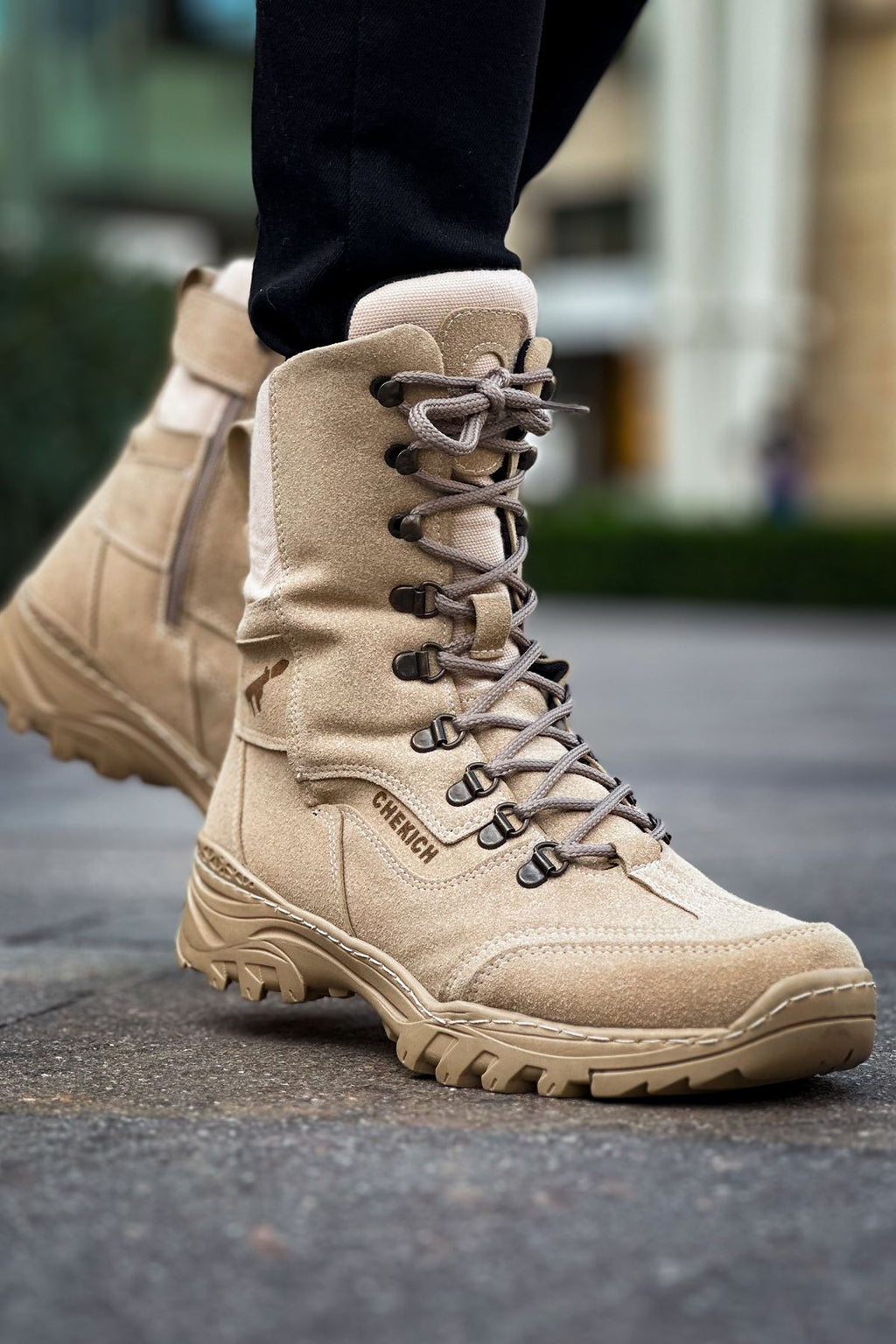 Amiri Men\'s Fango Sand Suede Wraparound Tie Combat Military Ankle Boots Size 7 Amiri Tan Military Combat Boots Size 39 Brand New 100  main image 3