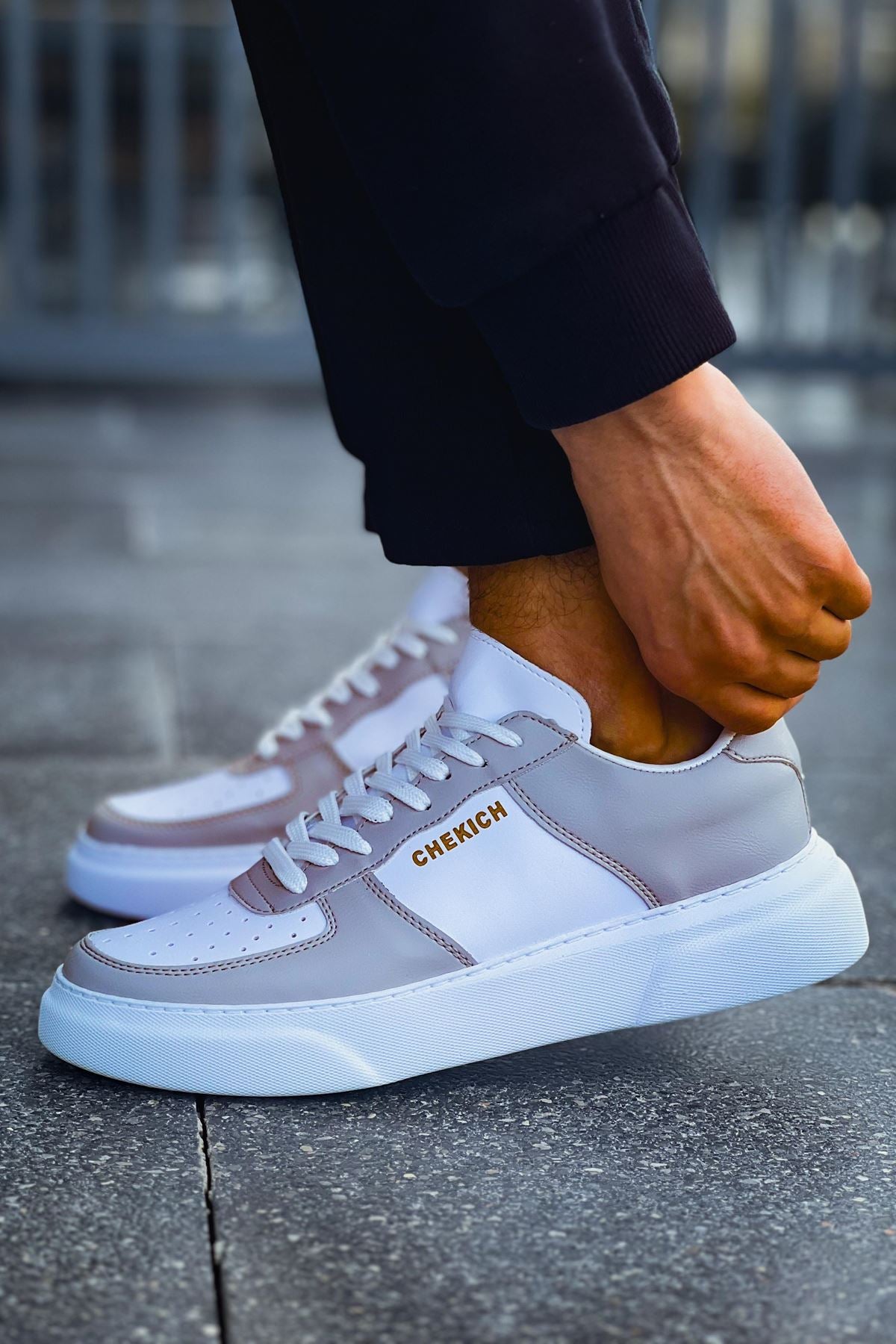CH087 FBT Kenton Men's Sneakers Shoes WHITE/GRAY - STREETMODE ™