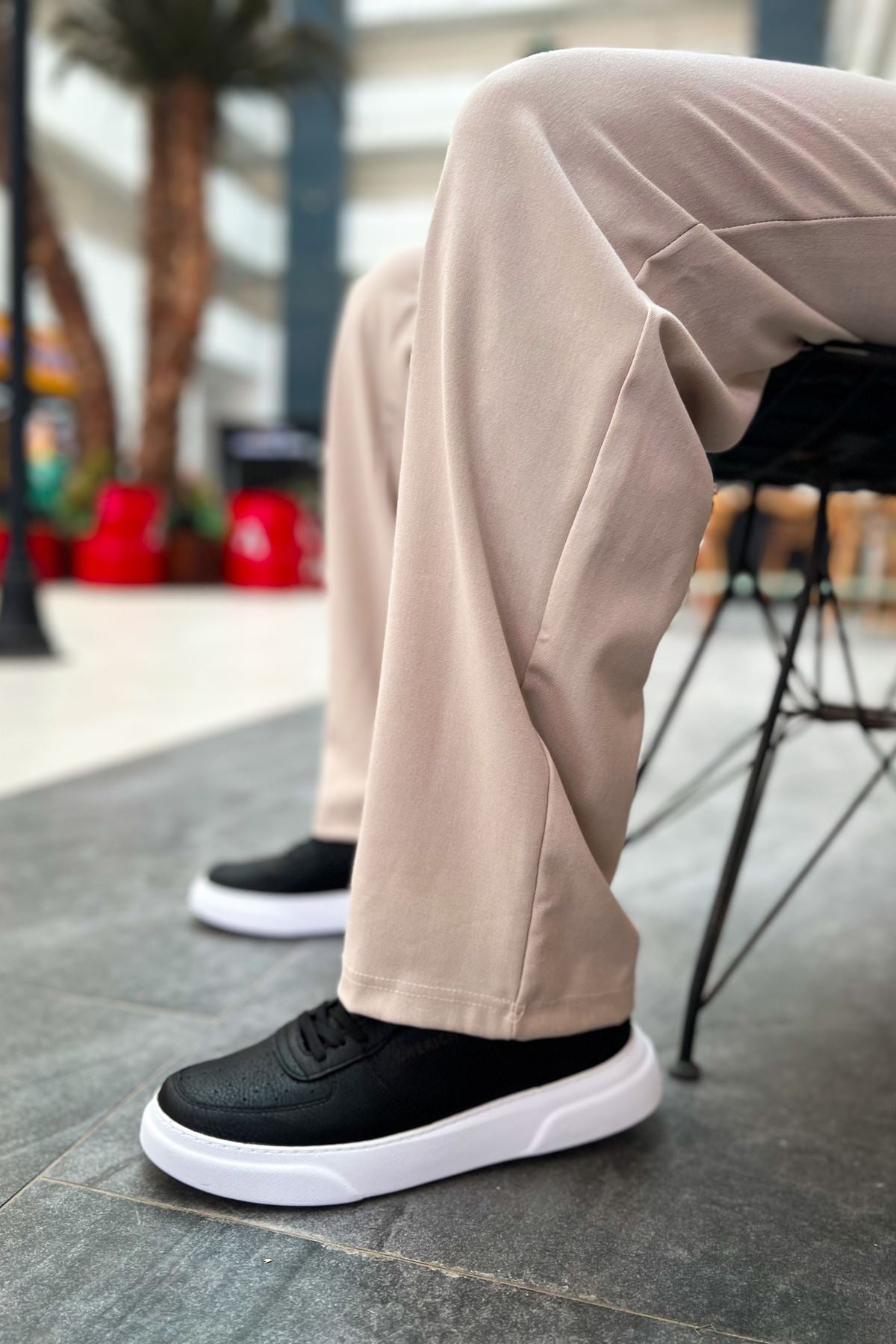 CH087 Men's Black-White Sole Lace-up Casual Sneaker Sports Shoes - STREETMODE ™