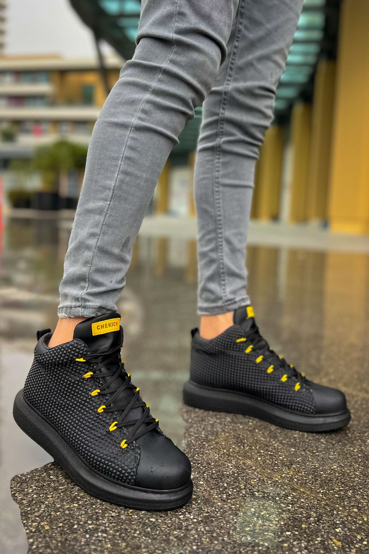 CH111 Garni ST BLACK - YELLOW men's sneakers shoes - STREETMODE ™