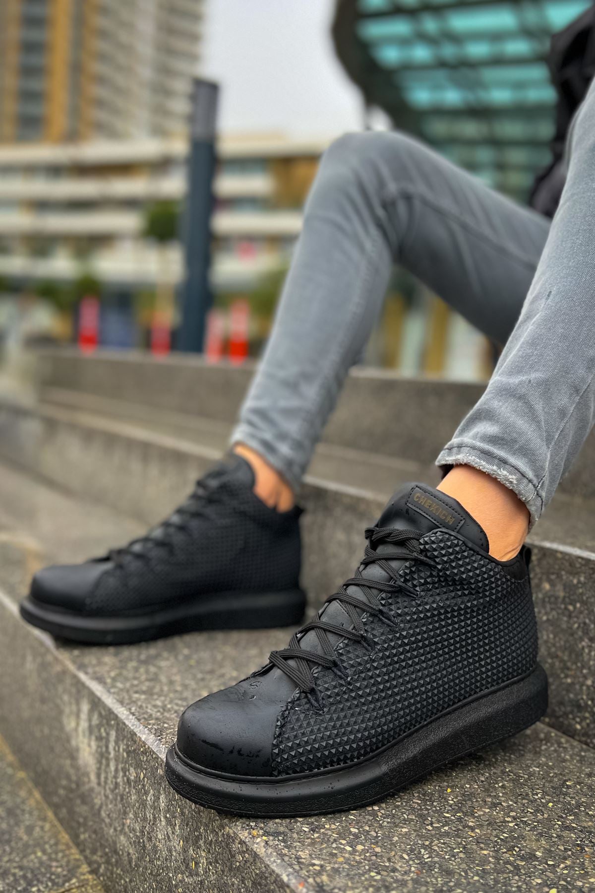 CH111 men's shoes sneakers Garni Black /Black - STREETMODE ™