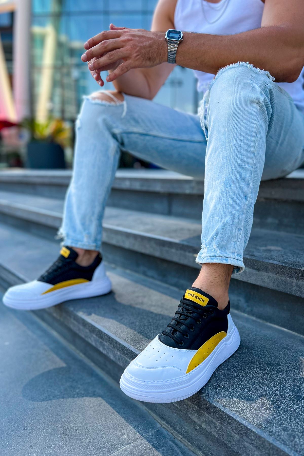 CH115 WS Men's Shoes WHITE / YELLOW / BLACK - STREETMODE ™