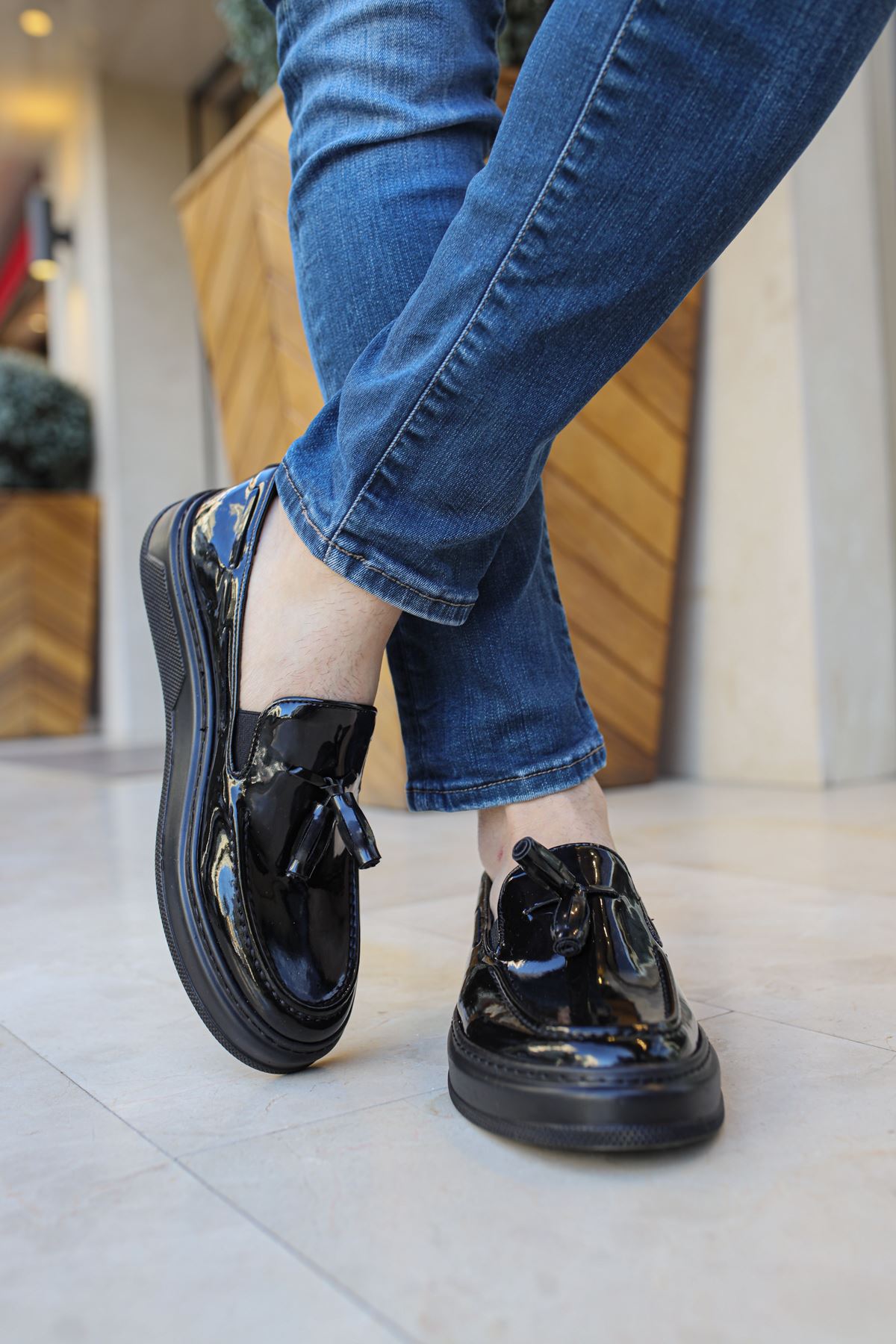 CH127 Patent Leather ST Men's Shoes BLACK - STREETMODE ™