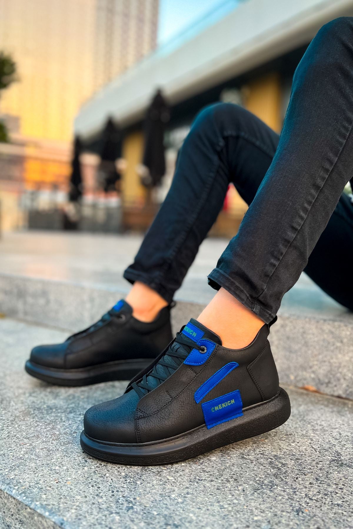 CH131 men's shoes sneakers Garni ST BLACK/SAX BLUE - STREETMODE ™