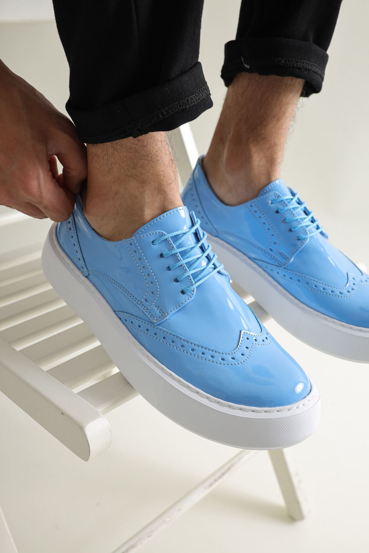 CH149 BT Patent Leather Men's Sneaker Casual Shoes - STREETMODE ™
