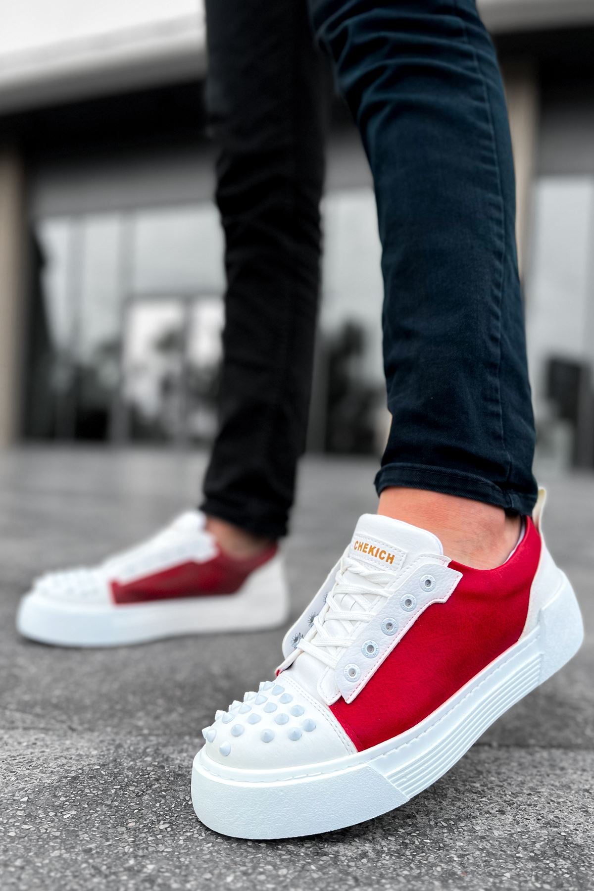 CH169 BT Men's Shoes WHITE / RED - STREETMODE ™