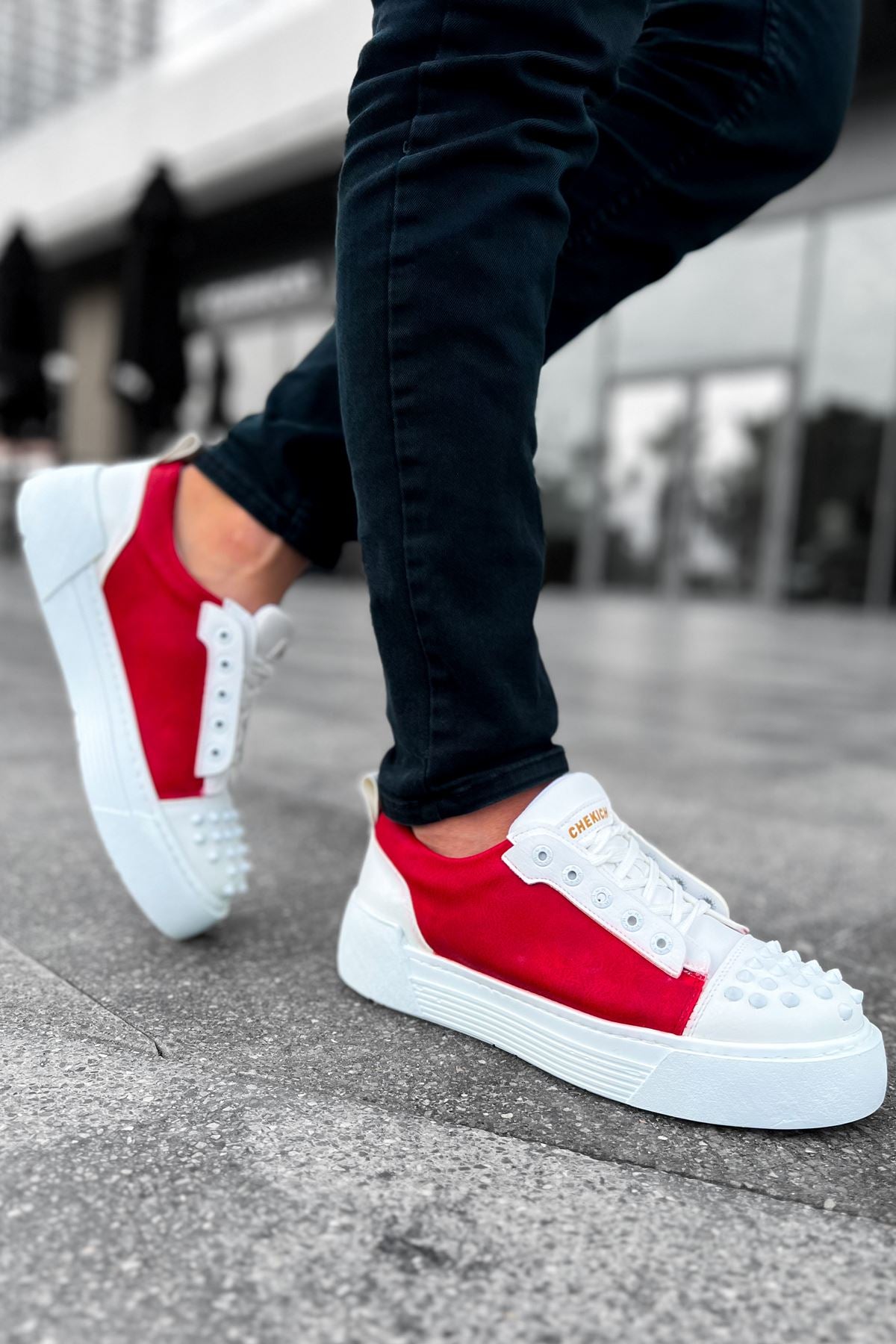 CH169 BT Men's Shoes WHITE / RED - STREETMODE ™