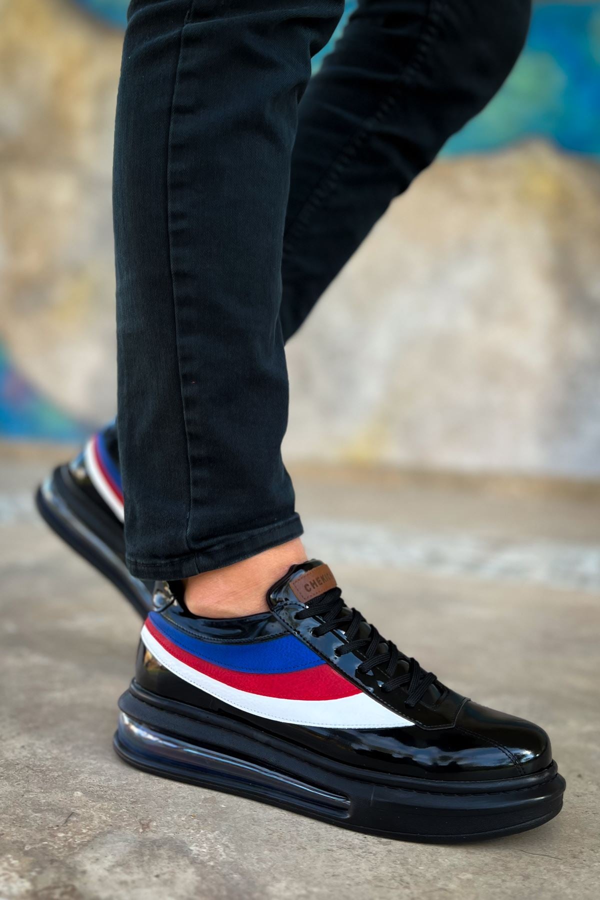 CH171 Patent Leather Men's Shoes sneakers BLACK - STREETMODE ™