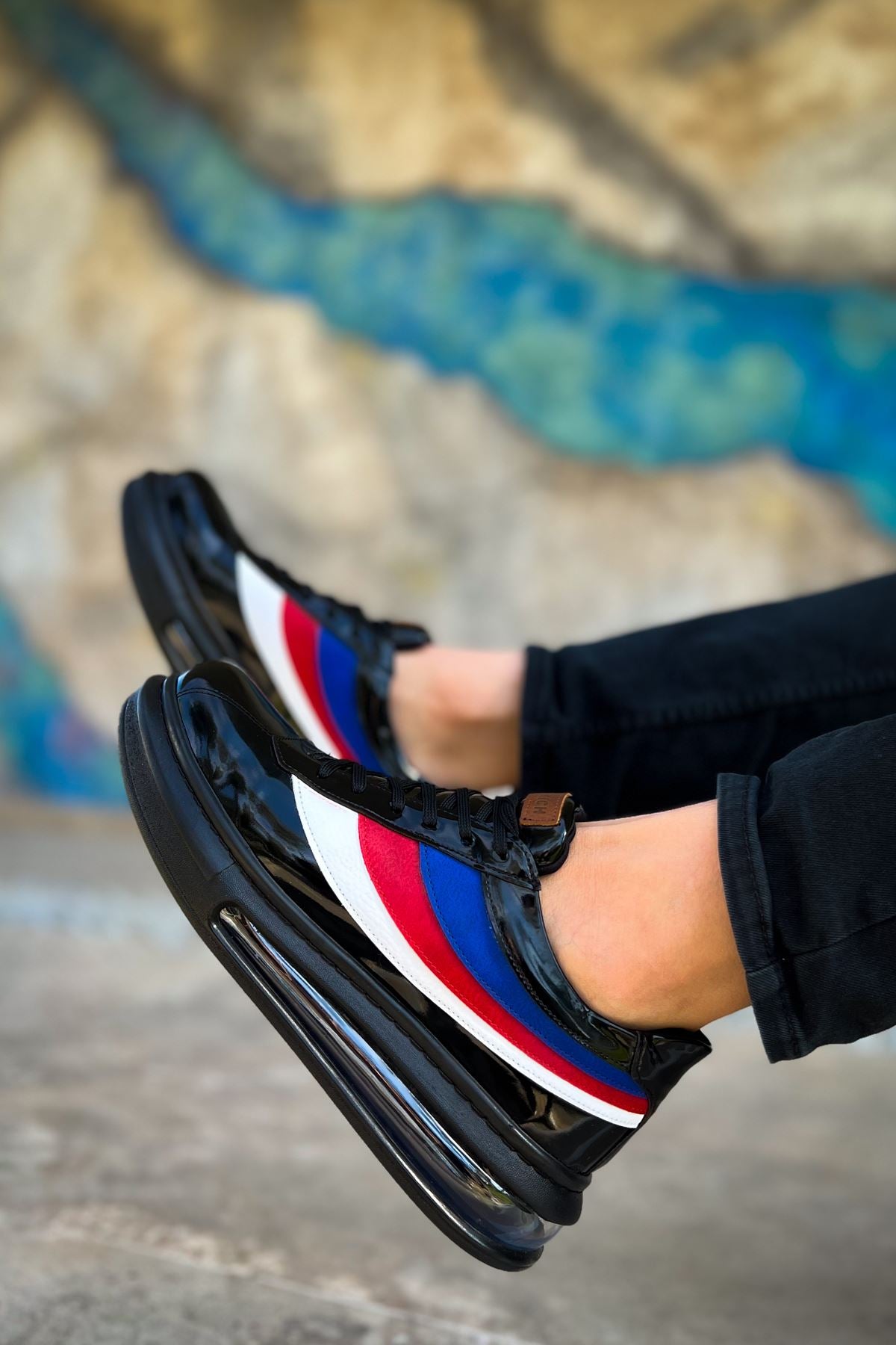 CH171 Patent Leather Men's Shoes sneakers BLACK - STREETMODE ™