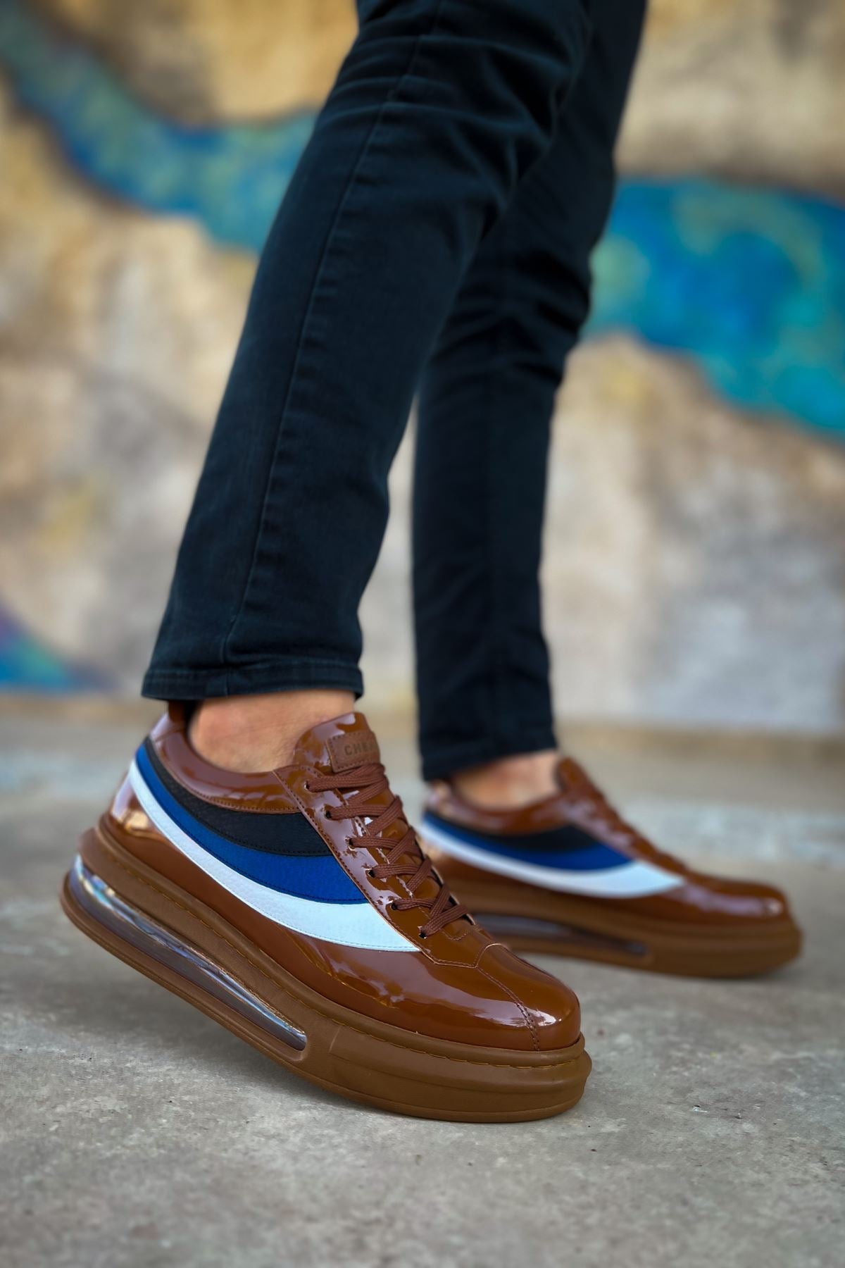 CH171 Patent Leather Men's Shoes TAN - STREETMODE ™