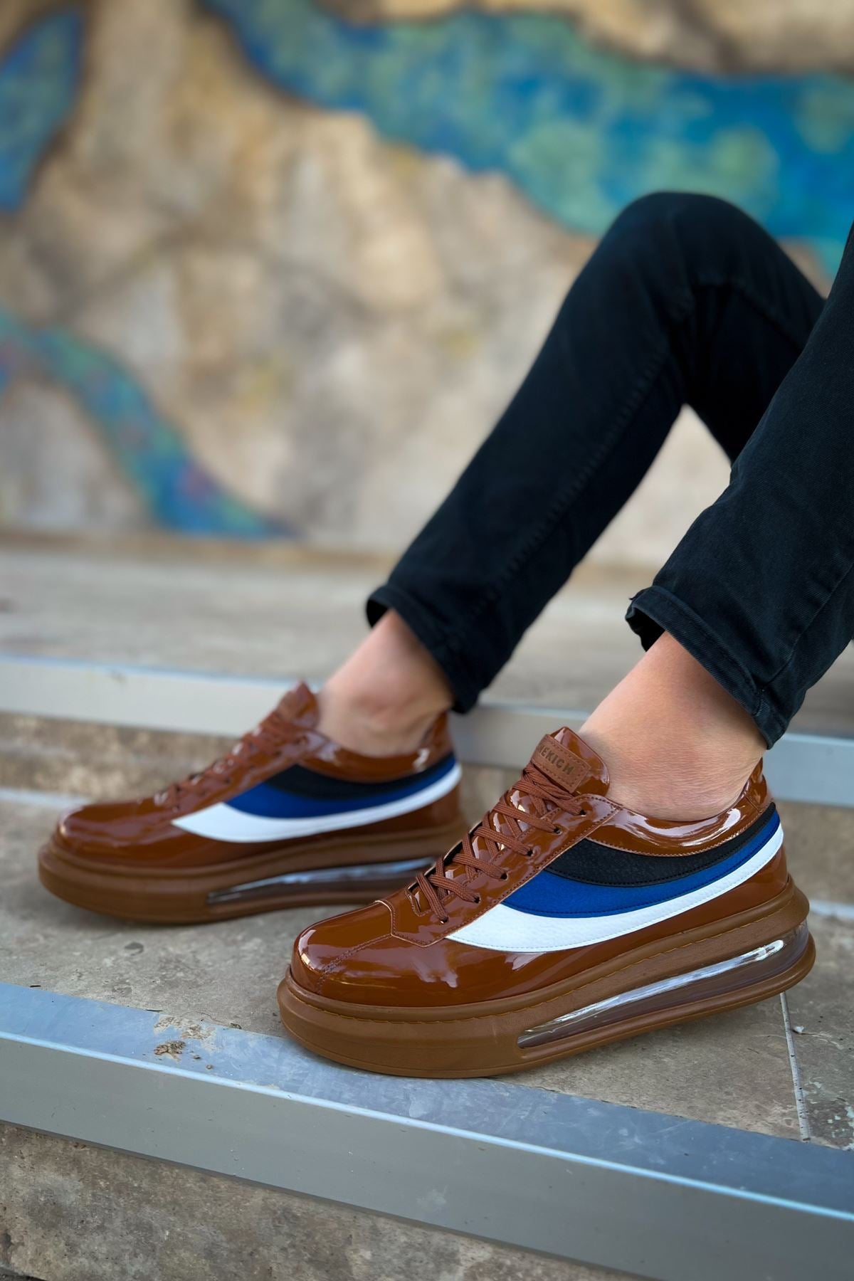 CH171 Patent Leather Men's Shoes TAN - STREETMODE ™