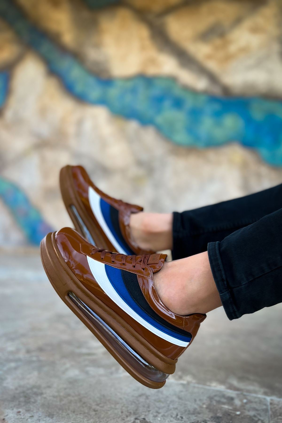 CH171 Patent Leather Men's Shoes TAN - STREETMODE ™