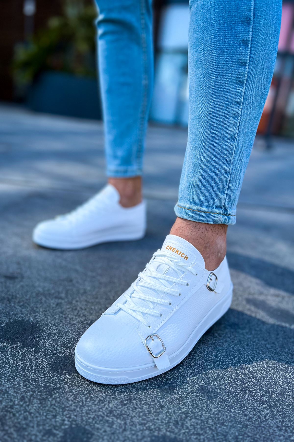 CH191 CBT Side Buckle Men's Shoes WHITE - STREETMODE ™