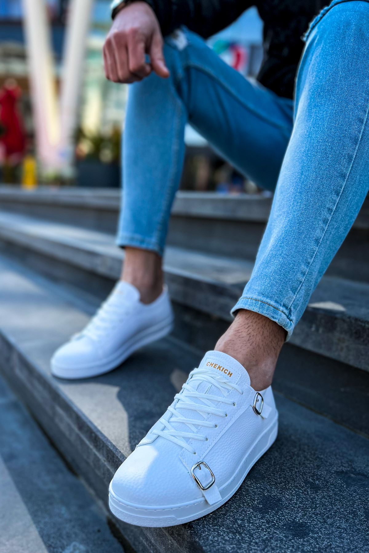 CH191 CBT Side Buckle Men's Shoes WHITE - STREETMODE ™