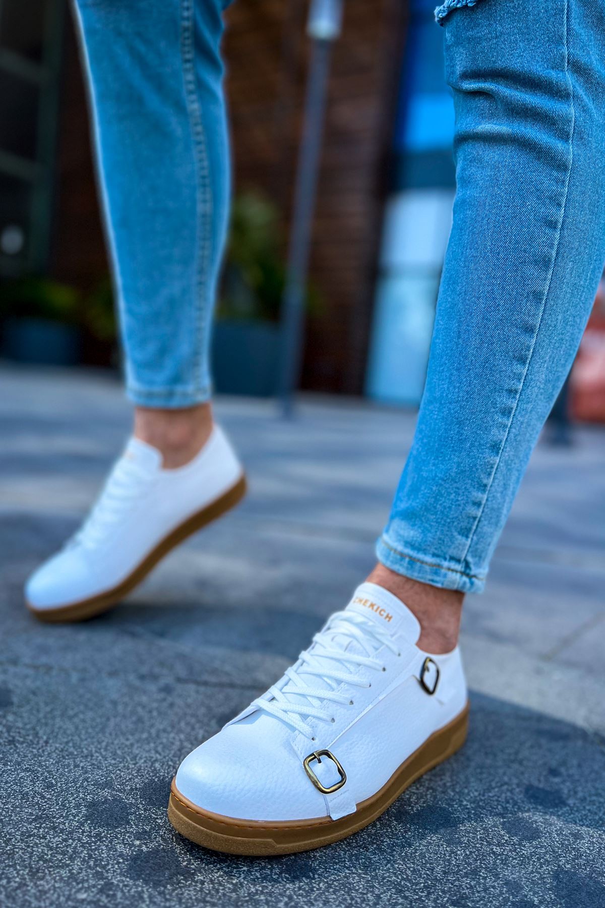 CH191 CKT Side Buckle Men's Shoes WHITE - STREETMODE ™