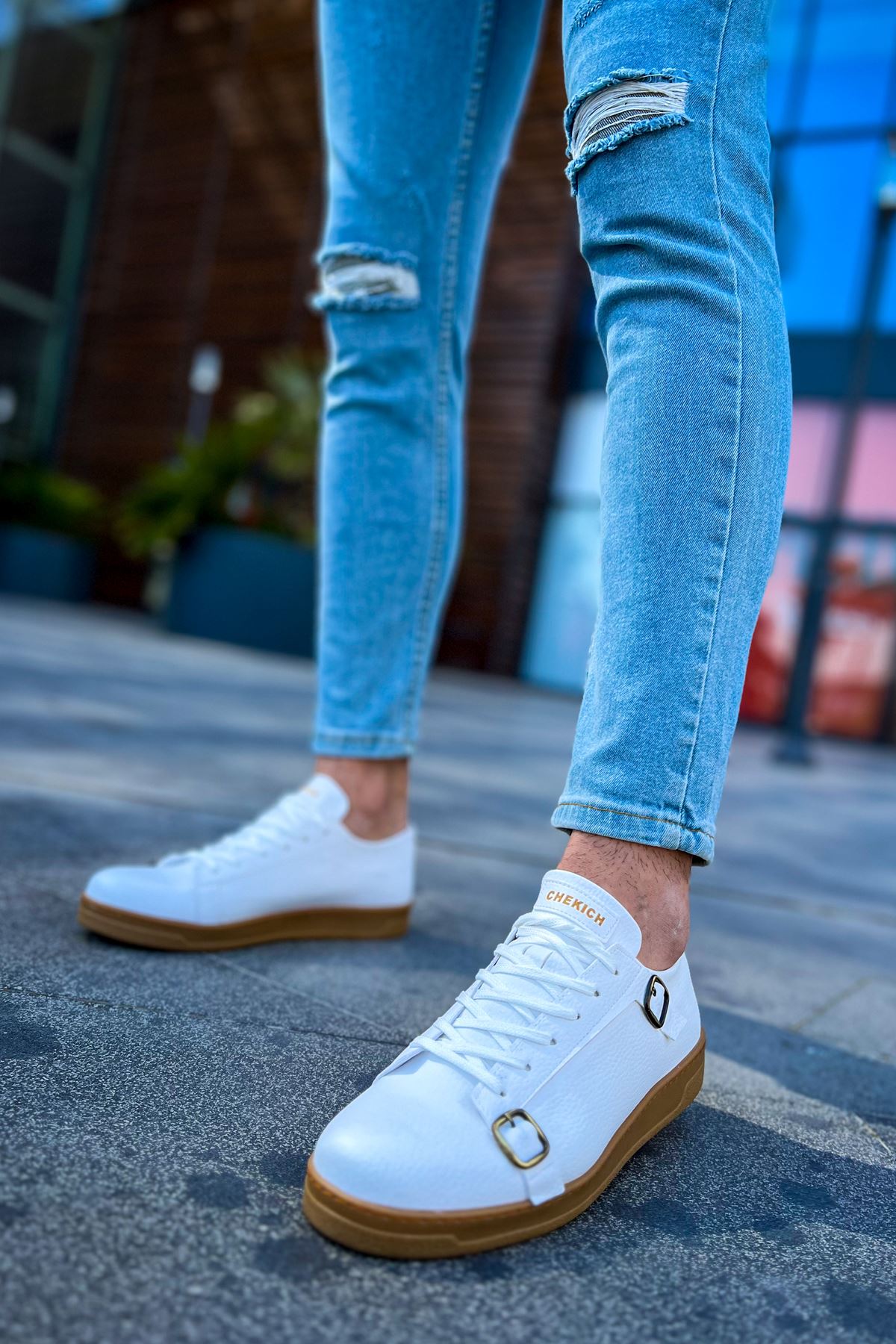 CH191 CKT Side Buckle Men's Shoes WHITE - STREETMODE ™