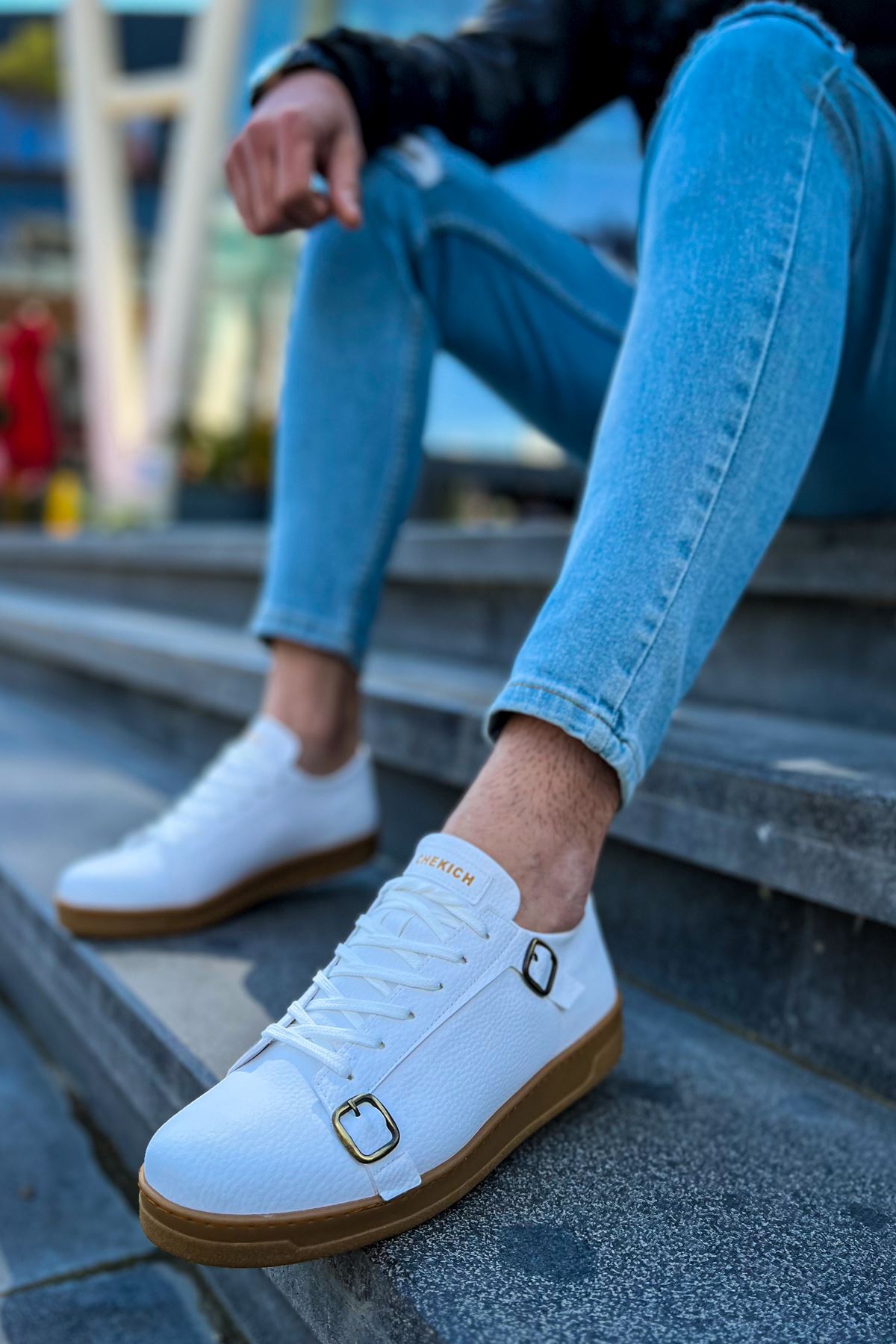 CH191 CKT Side Buckle Men's Shoes WHITE - STREETMODE ™