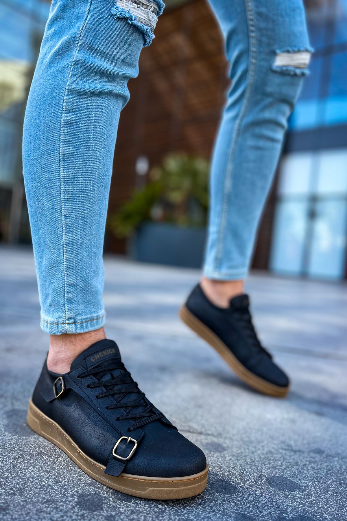 CH191 CKT Side Buckle Men's Shoes BLACK - STREETMODE ™