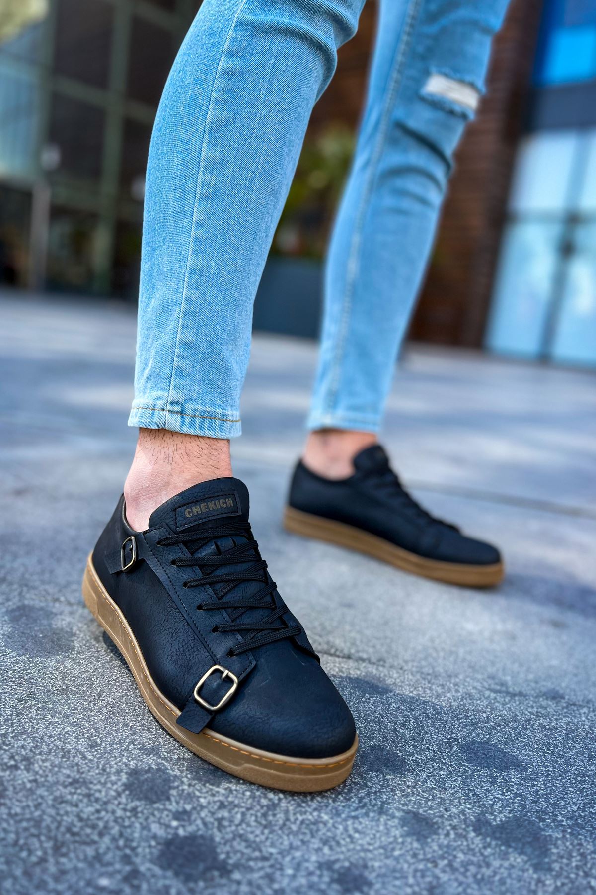 CH191 CKT Side Buckle Men's Shoes BLACK - STREETMODE ™