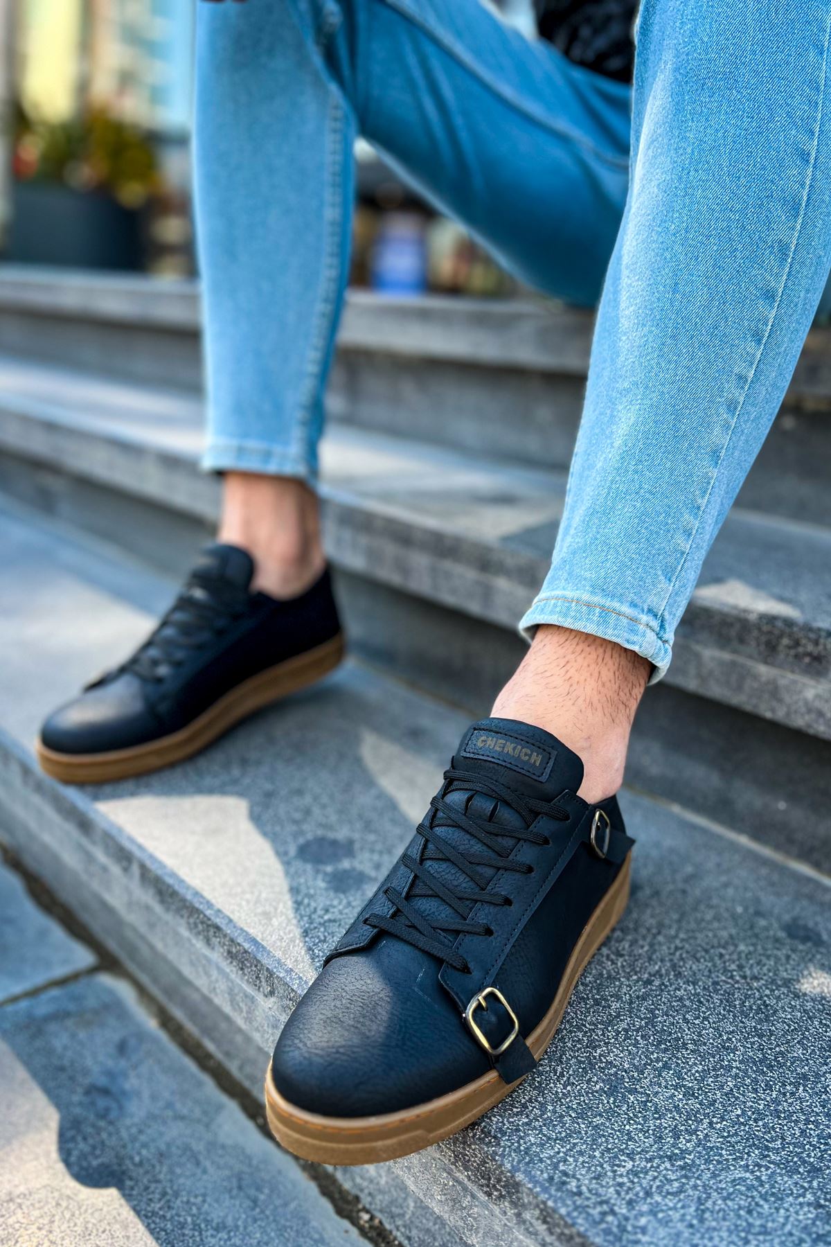 CH191 CKT Side Buckle Men's Shoes BLACK - STREETMODE ™