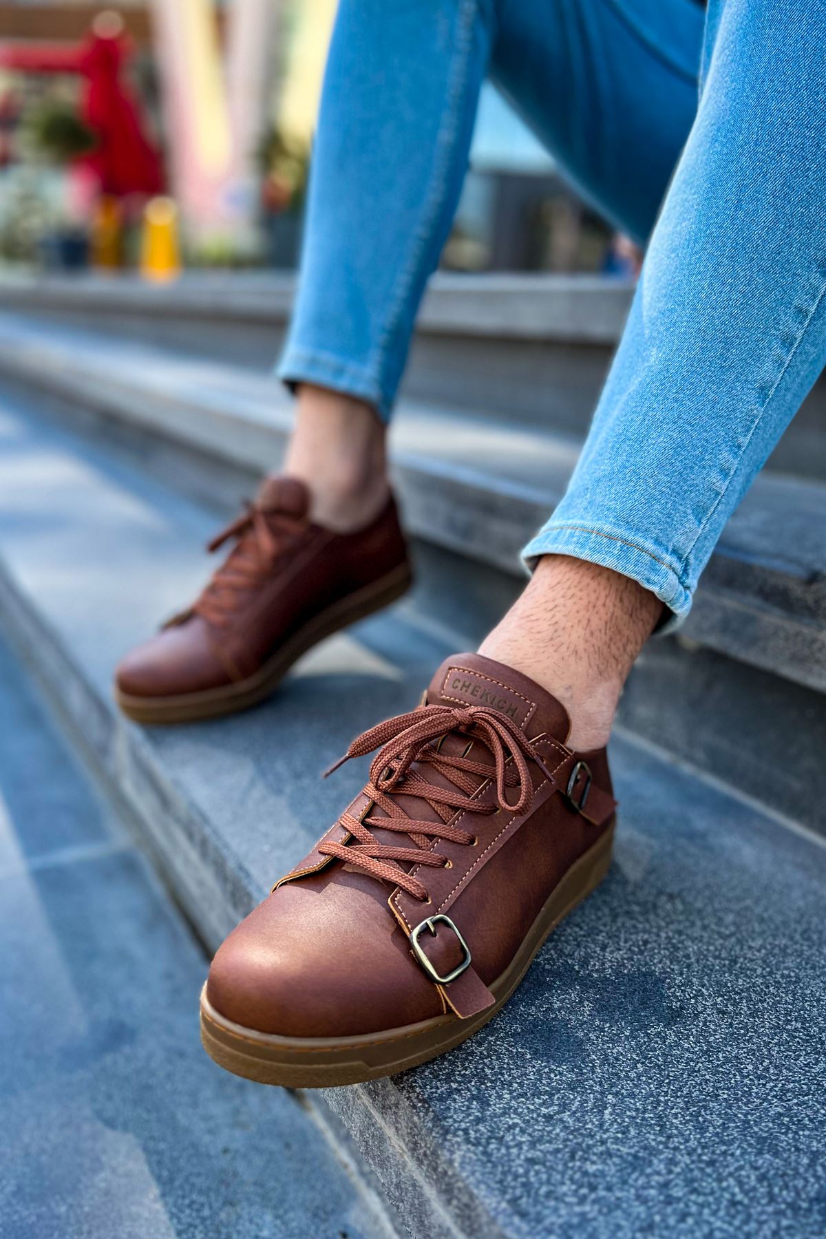 CH191 CKT Side Buckle Men's Shoes Brown - STREETMODE ™