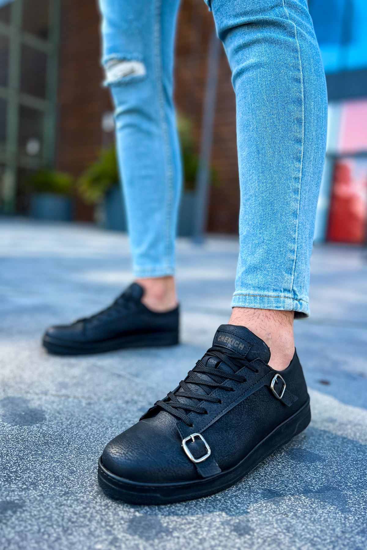 CH191 CST Side Buckle Men's Shoes BLACK - STREETMODE ™