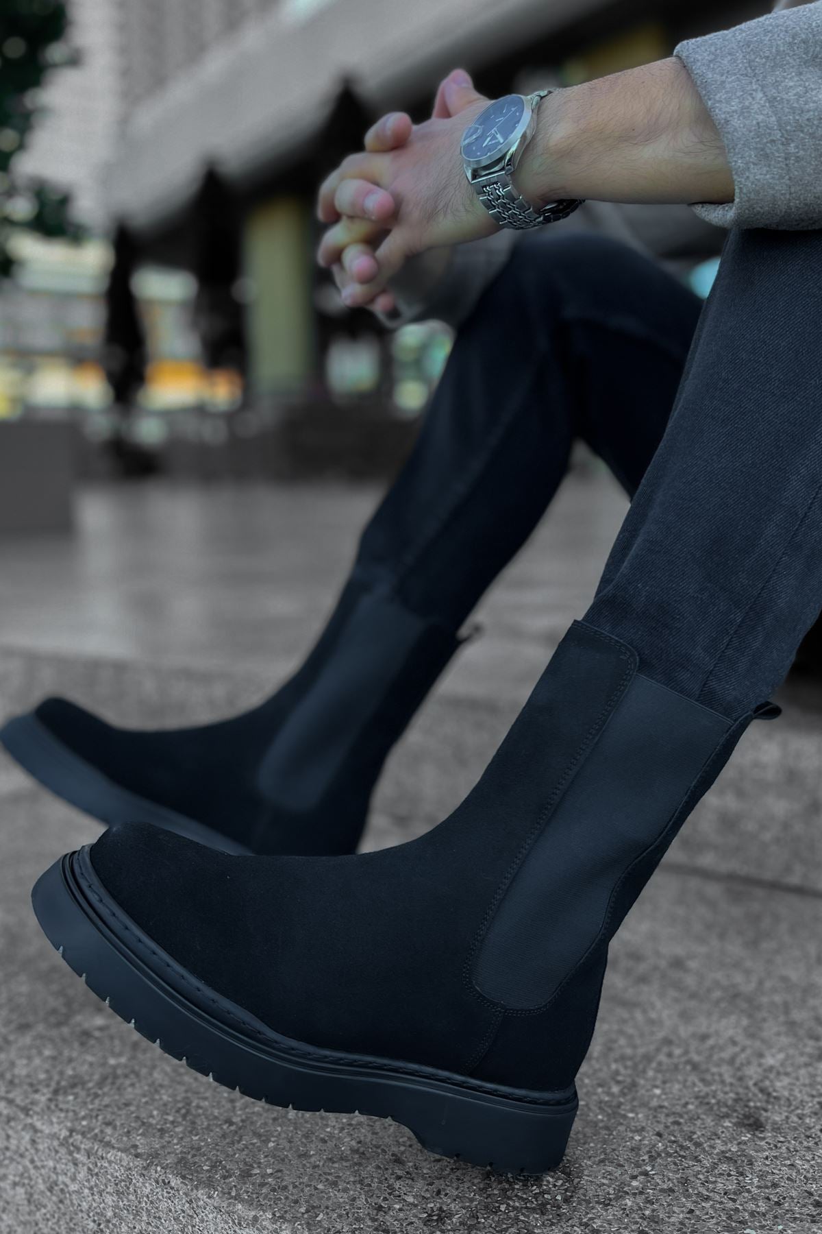CH223 SRT Alaska Suede Men's Boots BLACK - STREETMODE ™