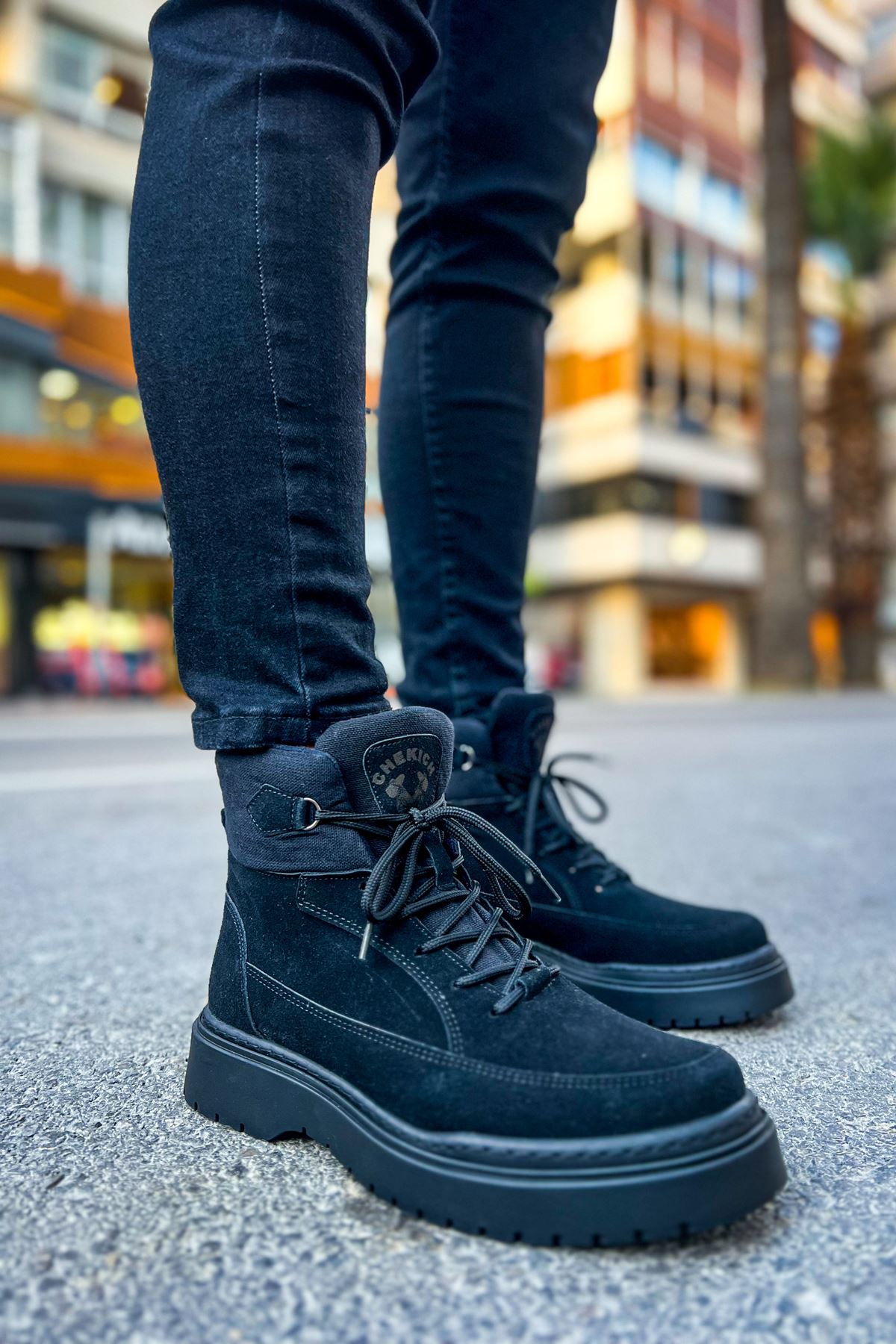 CH225 Men's Boots BLACK sued - STREETMODE ™