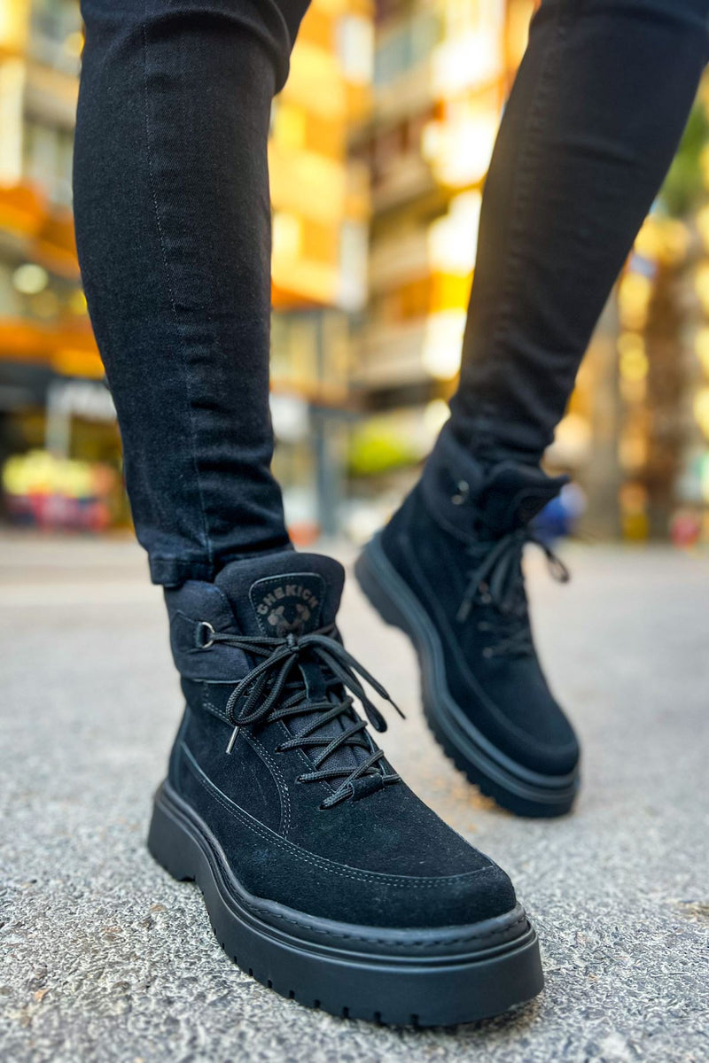 CH225 Men's Boots BLACK sued - STREETMODE ™