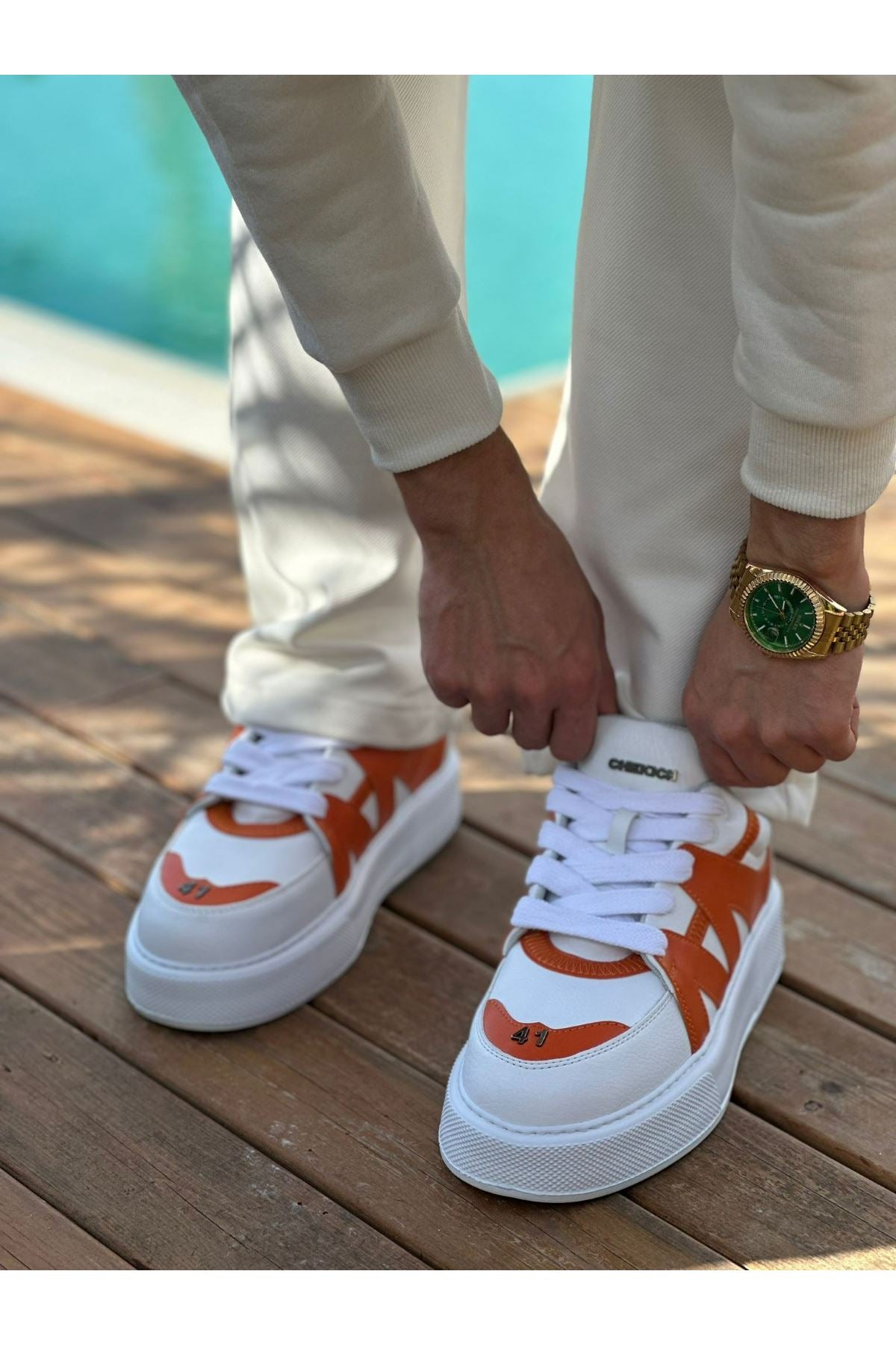 CH2407 CBT Star-X Men's Sneakers White/Orange - STREETMODE ™