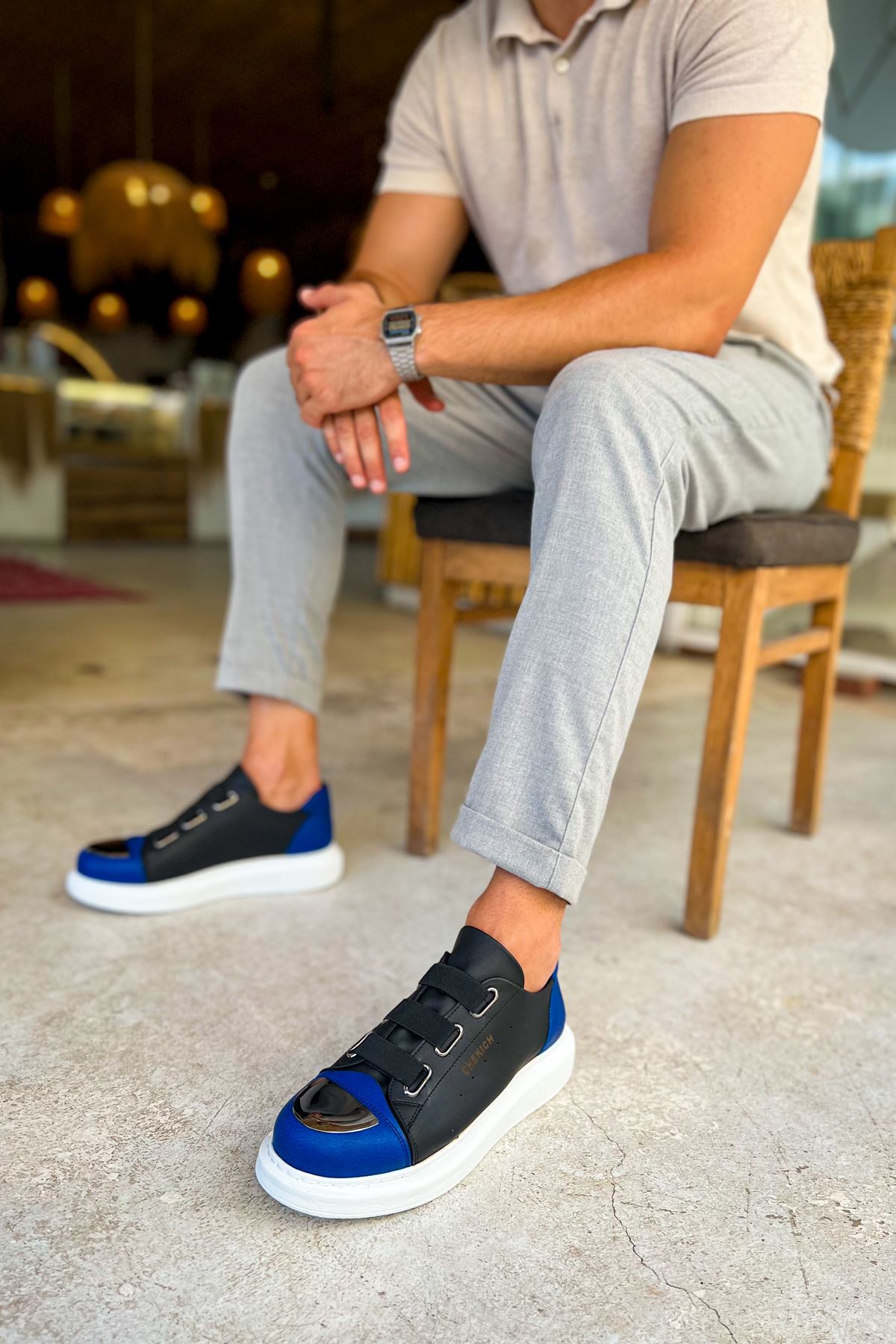 CH251 GBT Mirror Furry Men's Shoes BLACK/SAX BLUE - STREETMODE ™