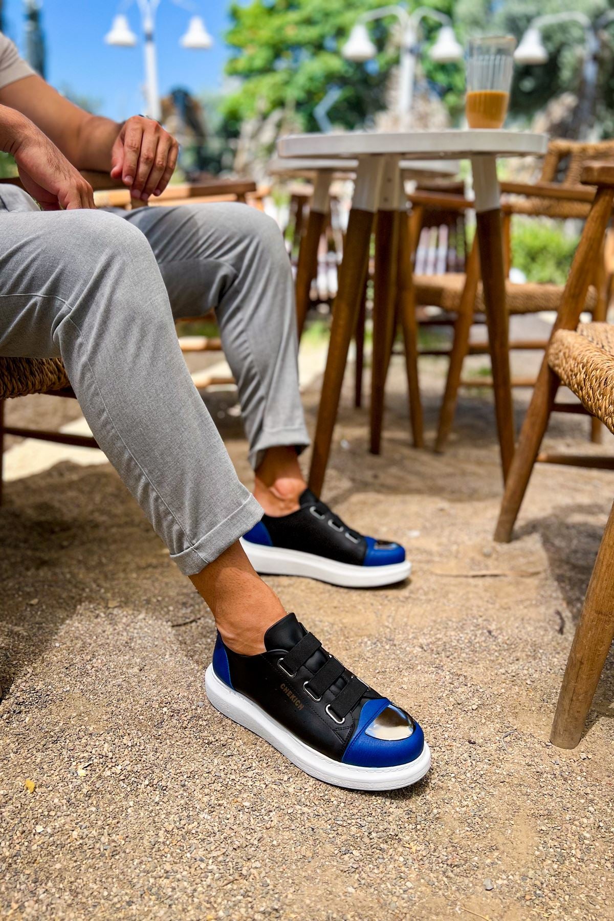 CH251 GBT Mirror Furry Men's Shoes BLACK/SAX BLUE - STREETMODE ™