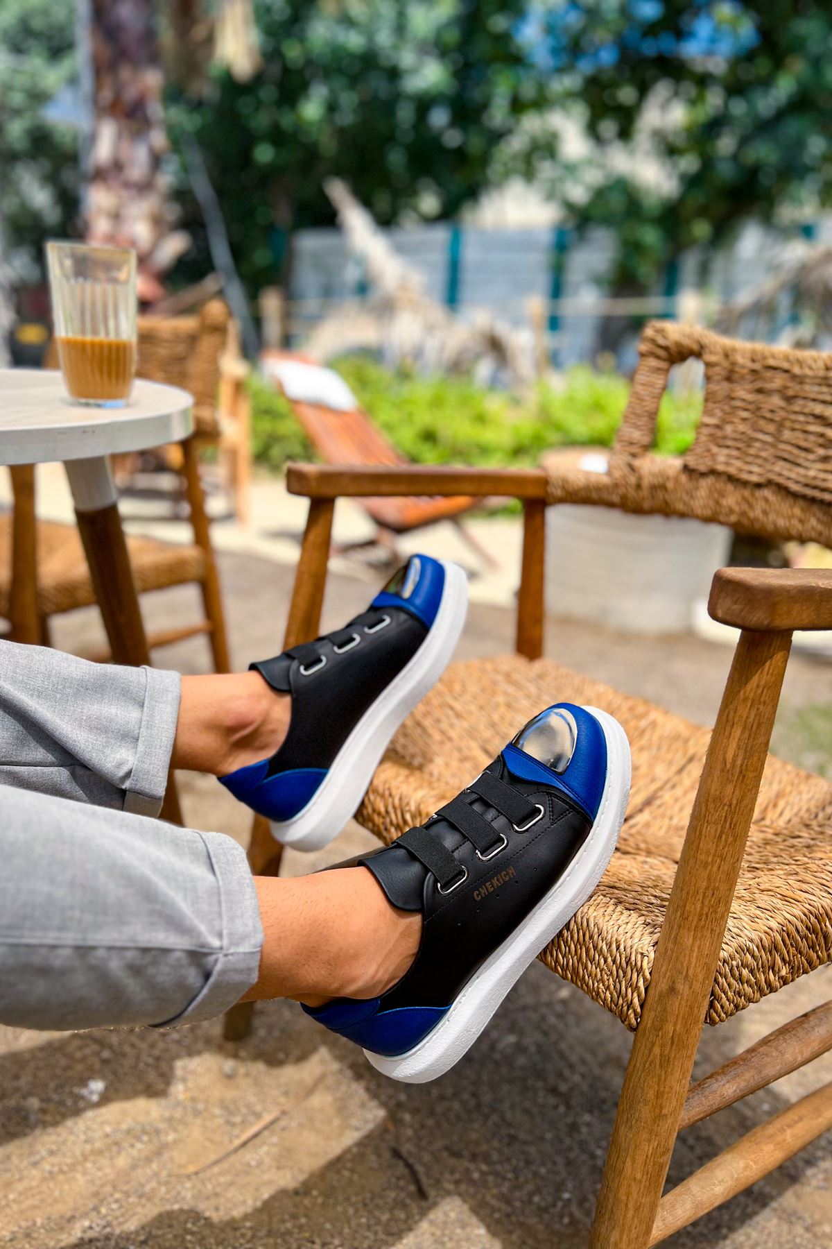 CH251 GBT Mirror Furry Men's Shoes BLACK/SAX BLUE - STREETMODE ™