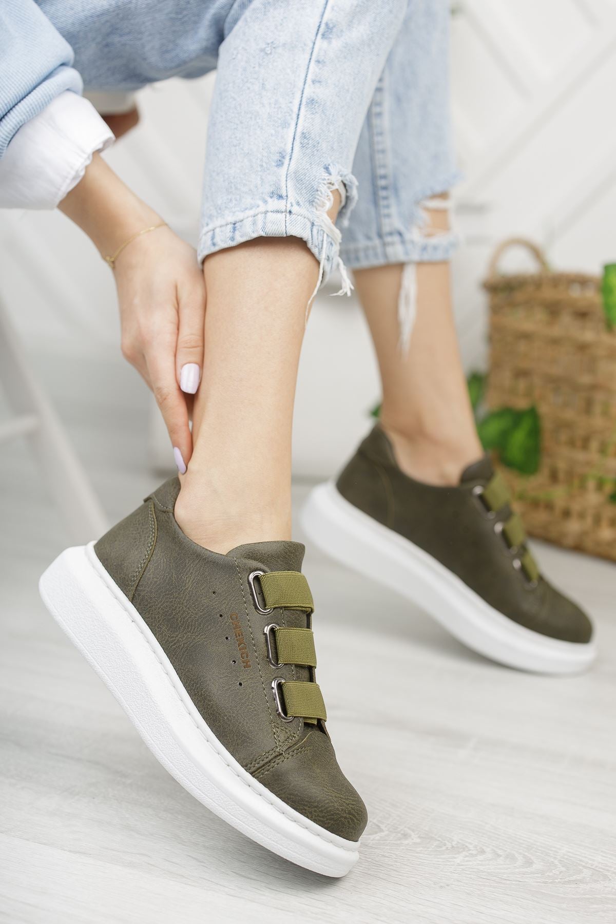 CH253 CBT Women's Sneakers Shoes KHAKI - STREETMODE ™
