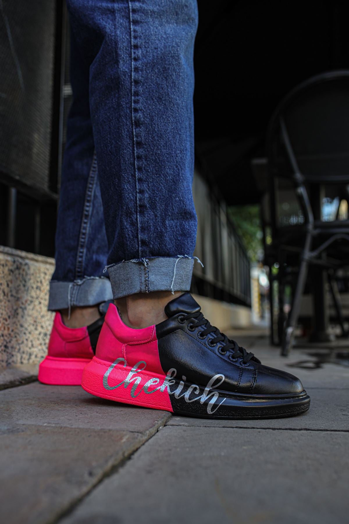 CH254 Men's Unisex Black-Pink Casual Sneaker Sports Shoes - STREETMODE ™