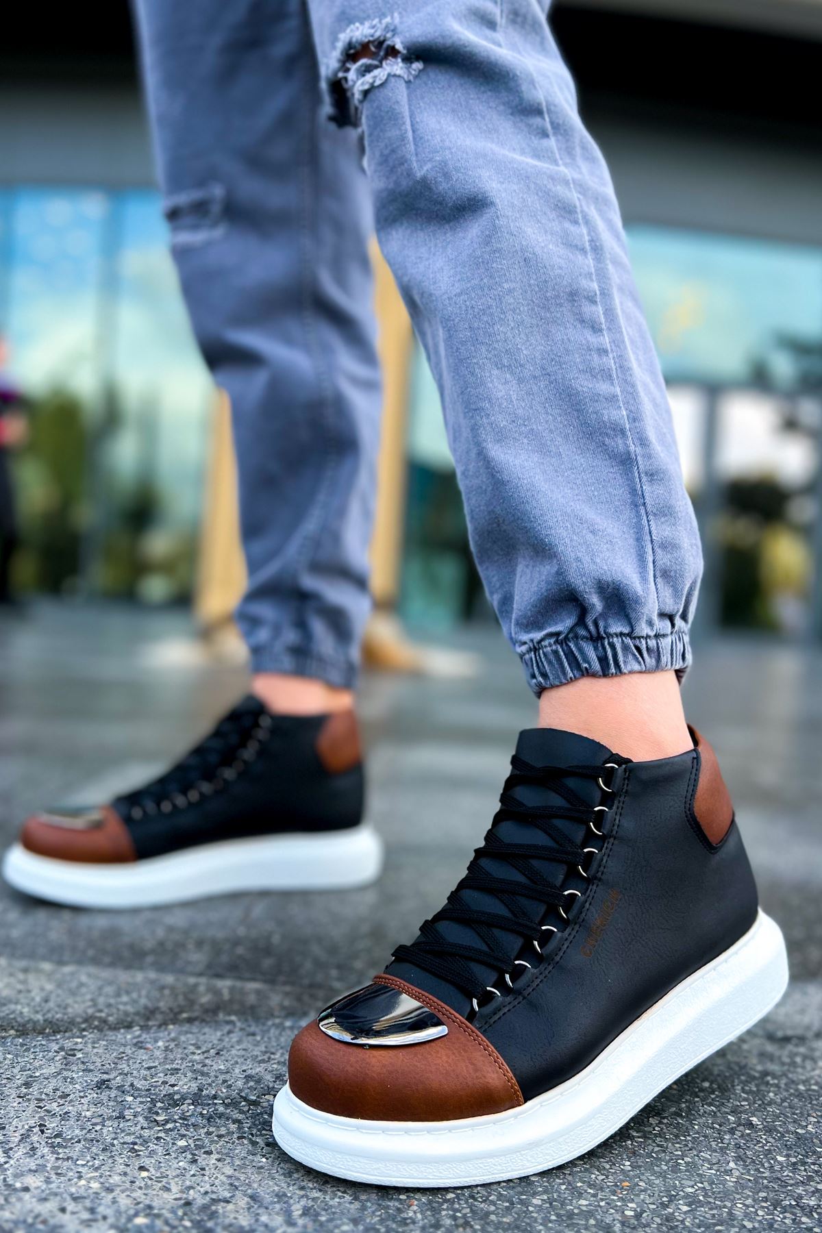 CH267 GBT Roma Mirror Men's Boots BLACK/Brown - STREETMODE ™