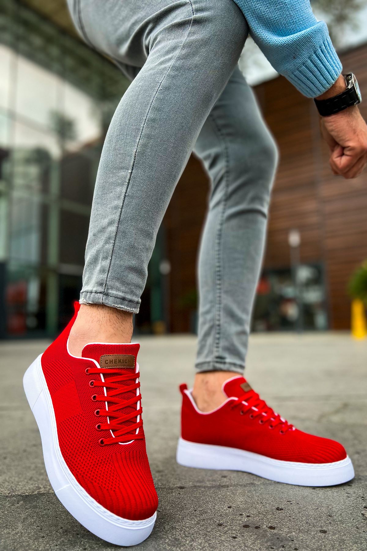 CH413 TBT Crew Men's Sneakers Shoes RED - STREETMODE ™