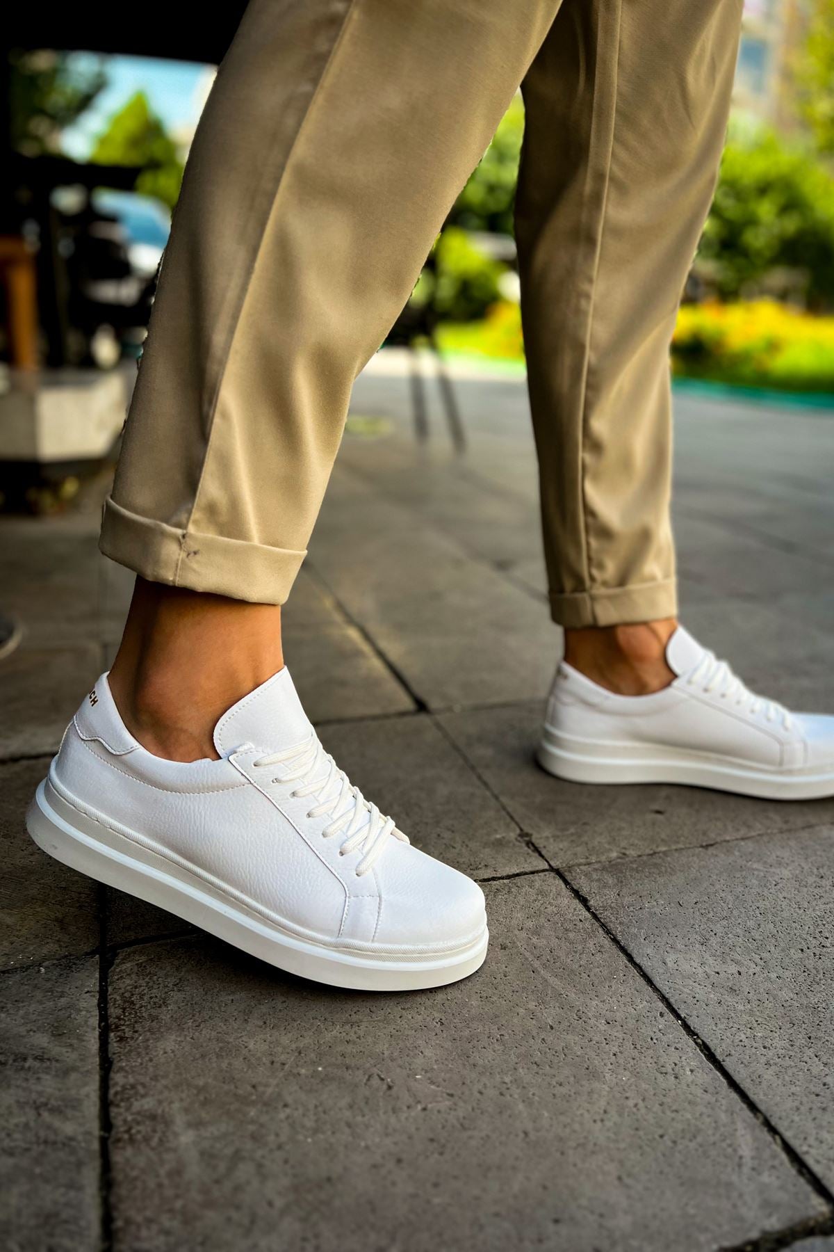 CH979 Santoni CRT Sport Men's Sneakers Shoes WHITE - STREETMODE ™