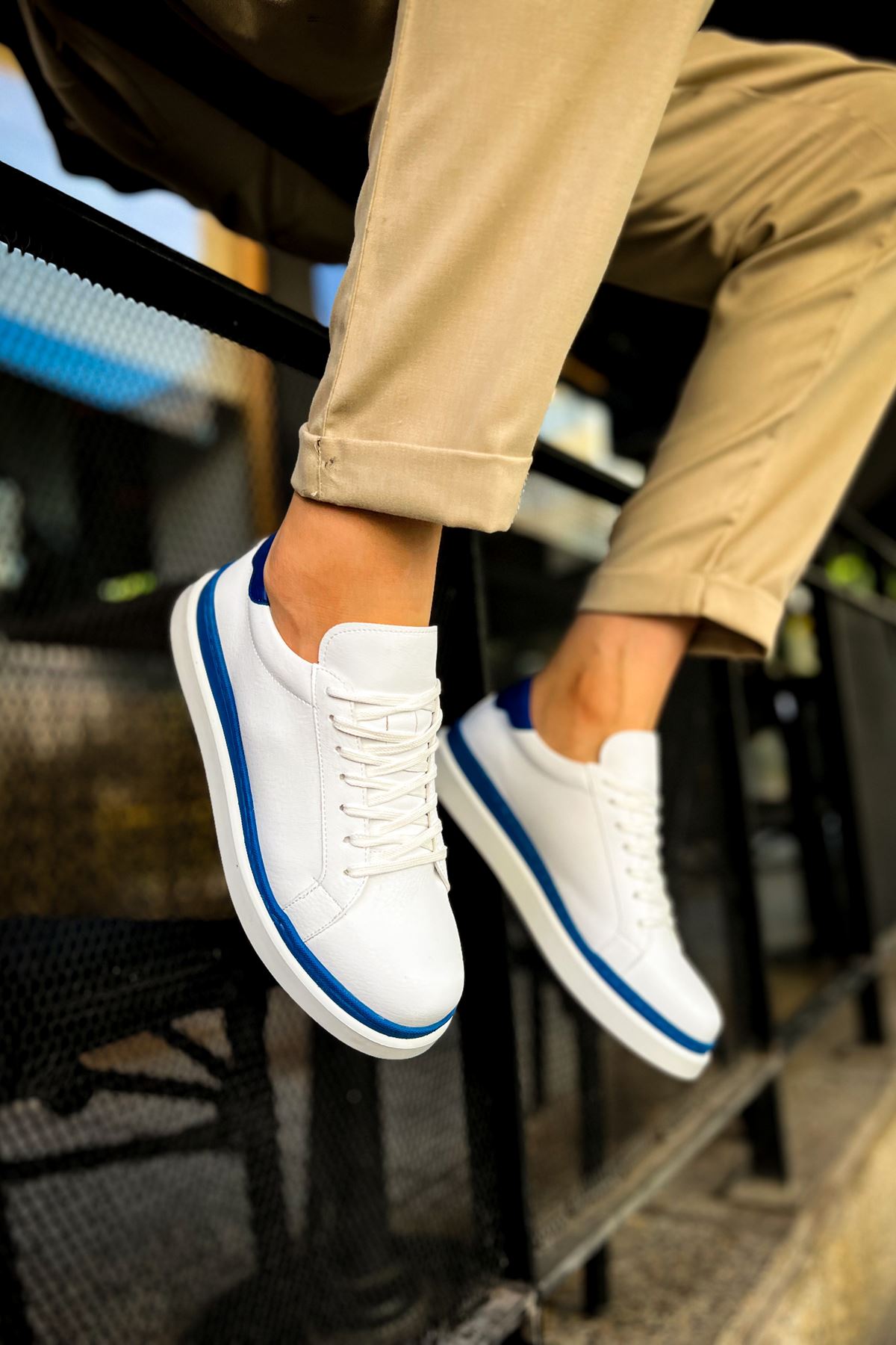スニーカー SANTONI Men Sneakers Blue MBPL22072OCATSE2 U60 SANTONI: Sneakers men - Blue | Santoni sneakers