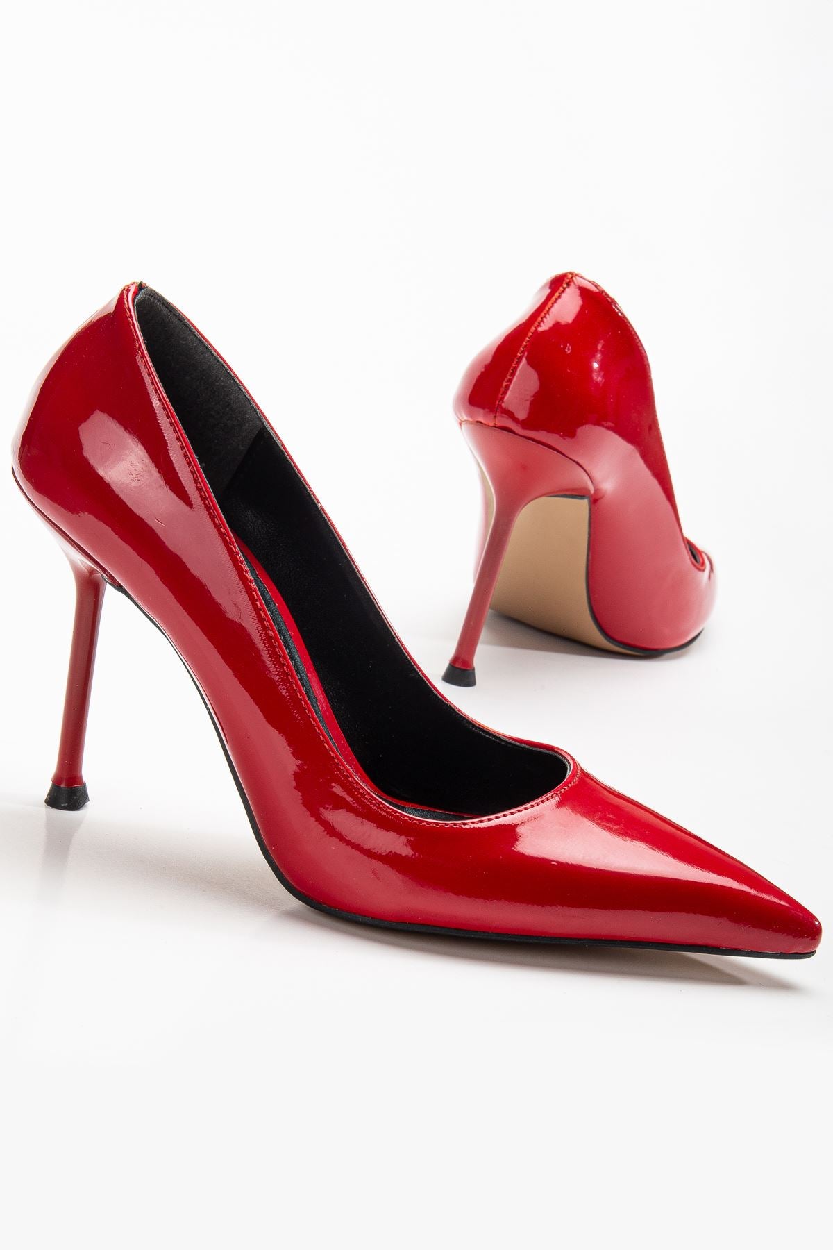 Women's High Heel Shoes Red Patent Leather Stiletto - STREETMODE ™
