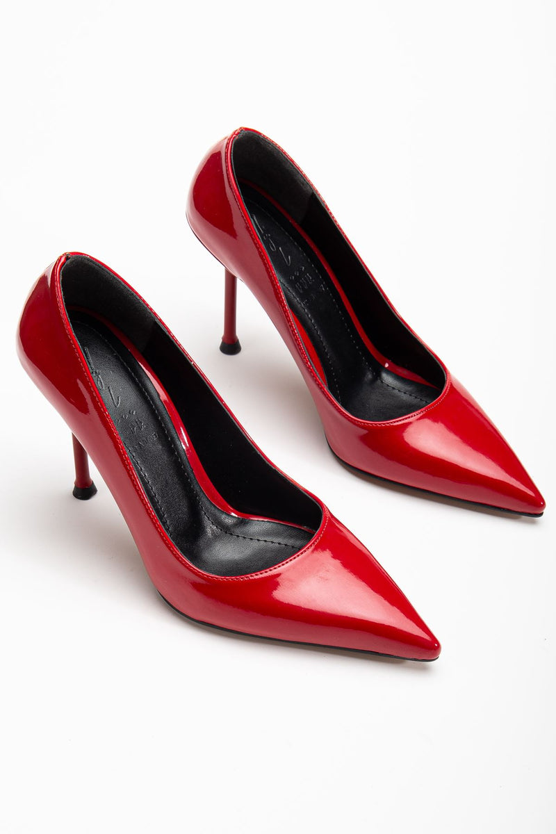 Women's High Heel Shoes Red Patent Leather Stiletto - STREETMODE ™