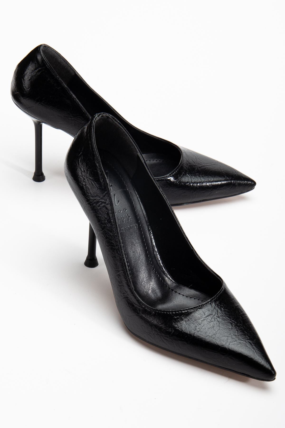 Women's High Heel Shoes Black Shiny Skin Stiletto - STREETMODE ™