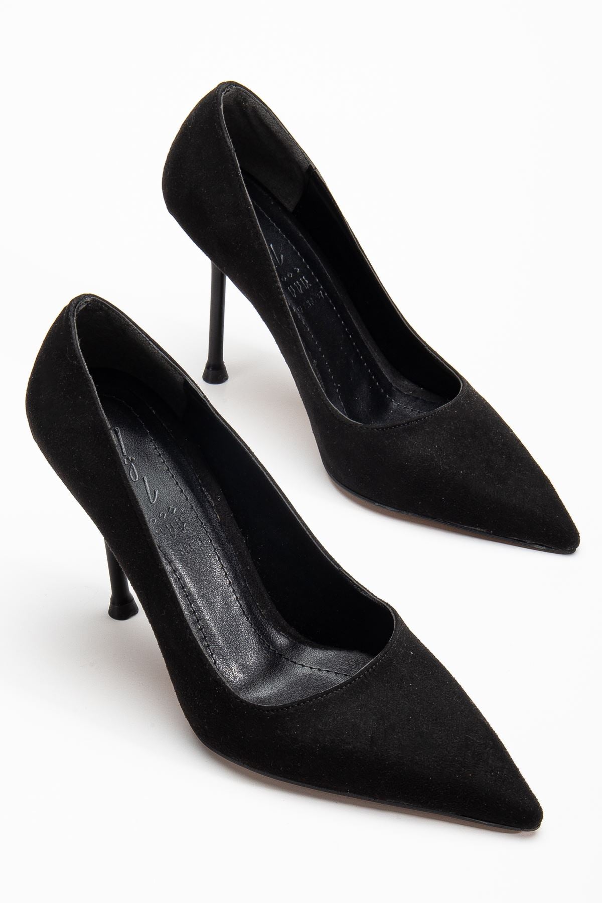 Women's High Heel Shoes Black Suede Stiletto - STREETMODE ™
