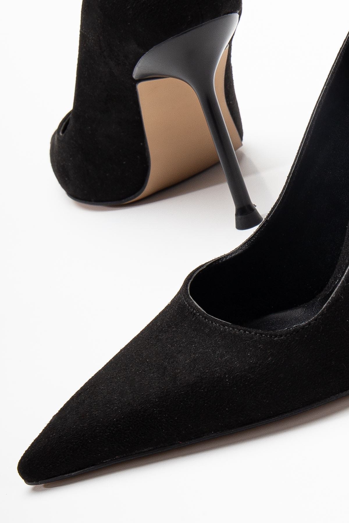 Women's High Heel Shoes Black Suede Stiletto - STREETMODE ™